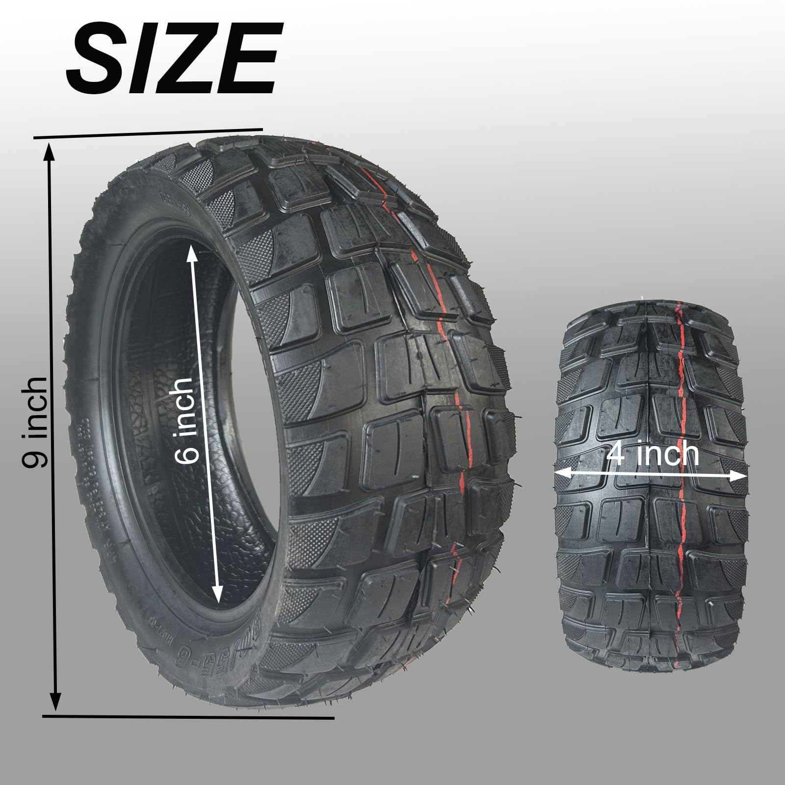 10 Inch 90/55-6 Tubeless Tires for Electric Scooters - Thickened Anti-Skid Design for Enhanced Safety | Perfect for Commuting, Urban Travel & Off-Road Adventures