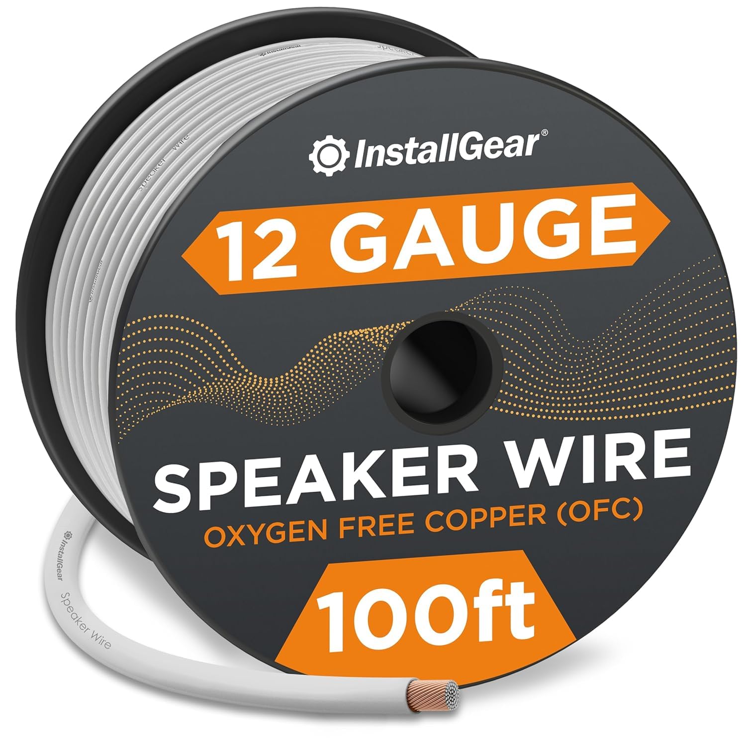 InstallGear 12 Gauge AWG Speaker Wire Cable (100ft - White) | High-Quality Oxygen-Free Copper Speaker Wire for Home Theater, Car Audio & Marine Use | Indoor/Outdoor Durable Audio Cable for Clear Sound