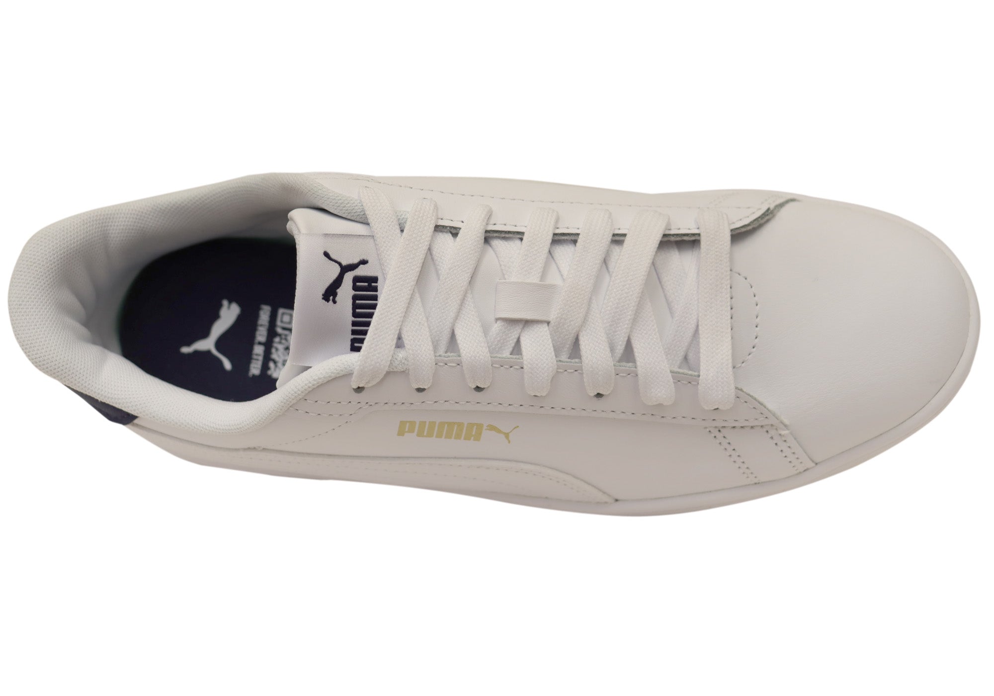 Puma Men's Smash 3.0 L Comfortable White Lace-Up Sneakers - Lightweight Casual Shoes for Walking, Running & Everyday Wear