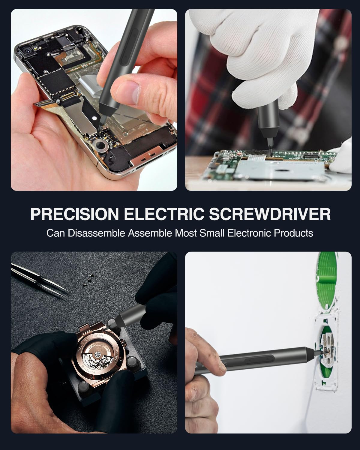 25 in 1 Mini Electric Screwdriver Kit - Cordless with S2 Magnetic Bits for Electronics Repair | Perfect for Laptops, Phones, Watches, Cameras, Drones, Glasses & More | DIY Home & Office Tool Kit