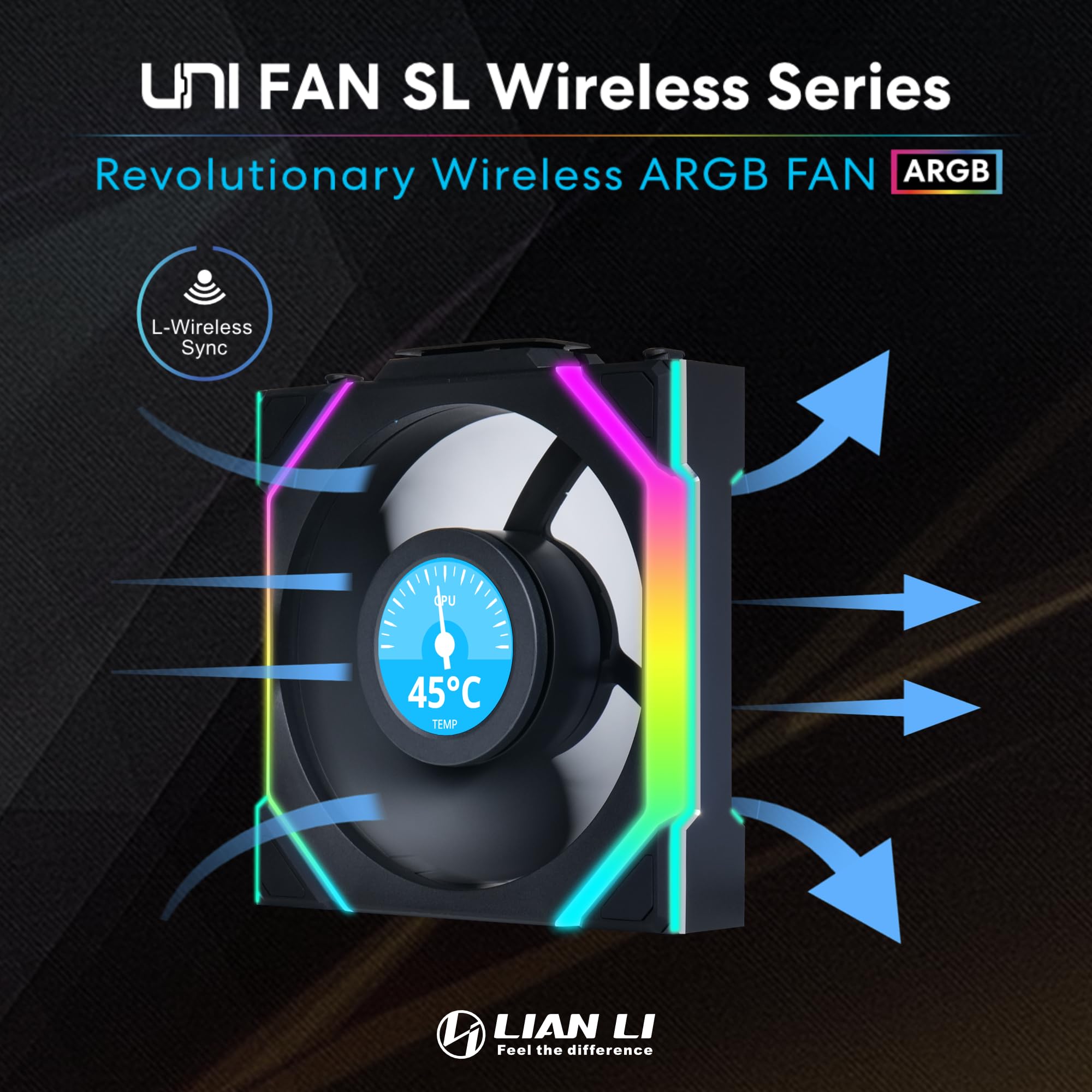 Lian Li UNI Fan SL-120 LCD Wireless RGB Triple Pack - 1.6