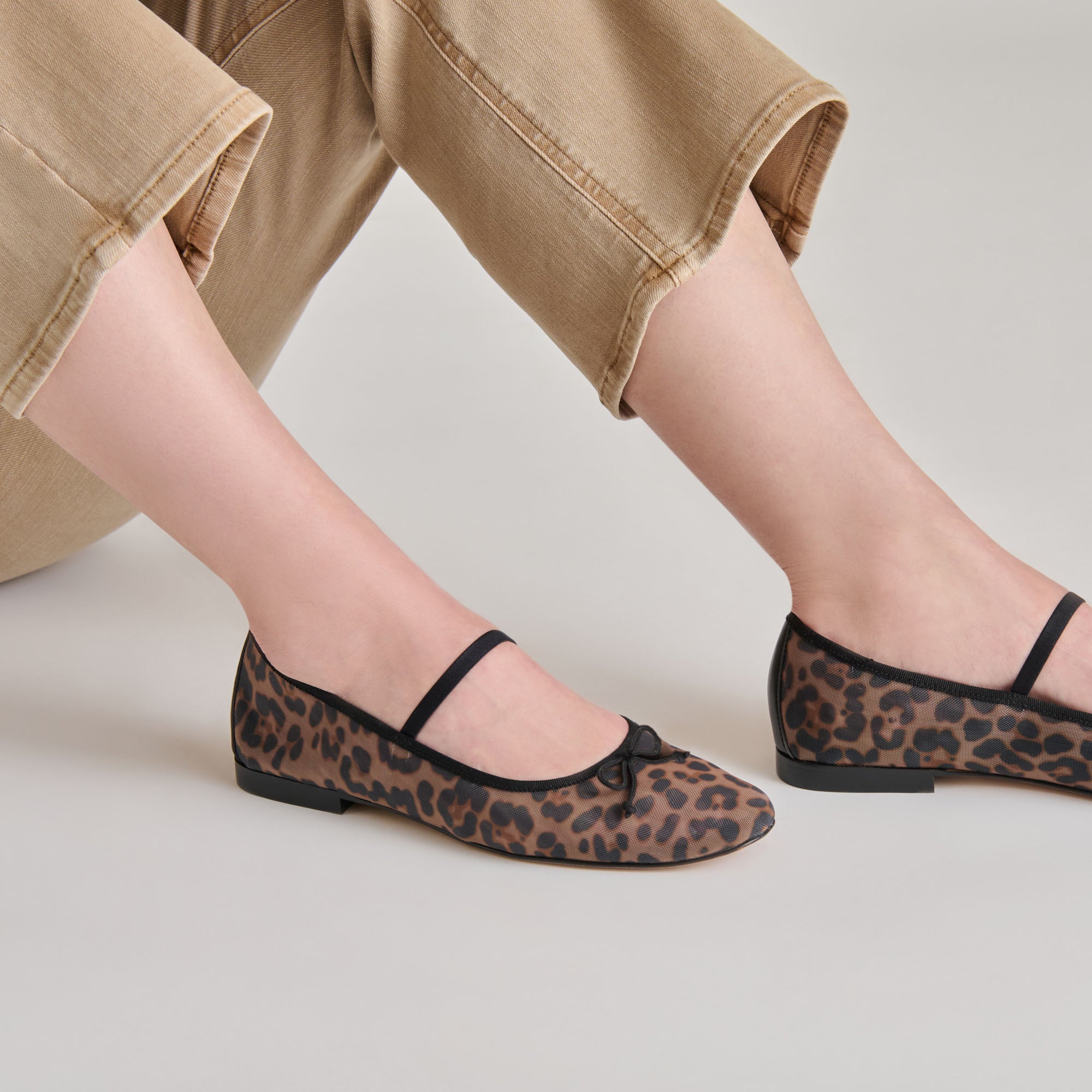 Cadel Ballet Flats for Women - DK Leopard Mesh Slip-On Shoes | Comfortable & Stylish for Work, Casual Outfits, and Dance