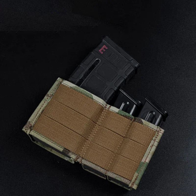 Tactical Double Magazine Pouch for 9mm & 5.56 - Quick Release Nylon Clip Holder - Perfect for Military, Law Enforcement & Range Training