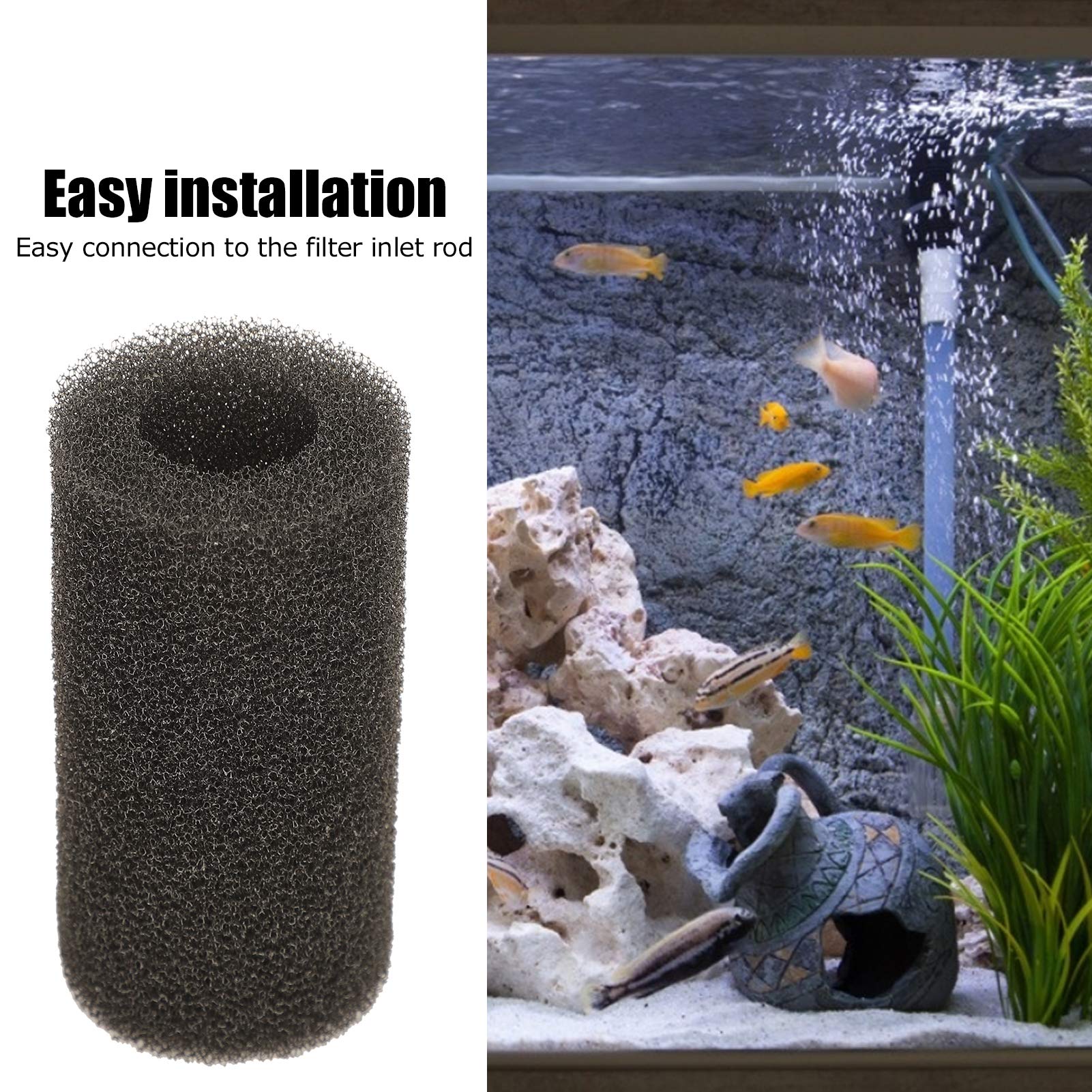 20 Pack Aquarium Filter Sponge - Pre-Filter Foam Replacement for Fish Tank Filtration System, Large Hole Design - Perfect for Freshwater & Saltwater Tanks, Pond Filters, and Aquatic Plant Setups