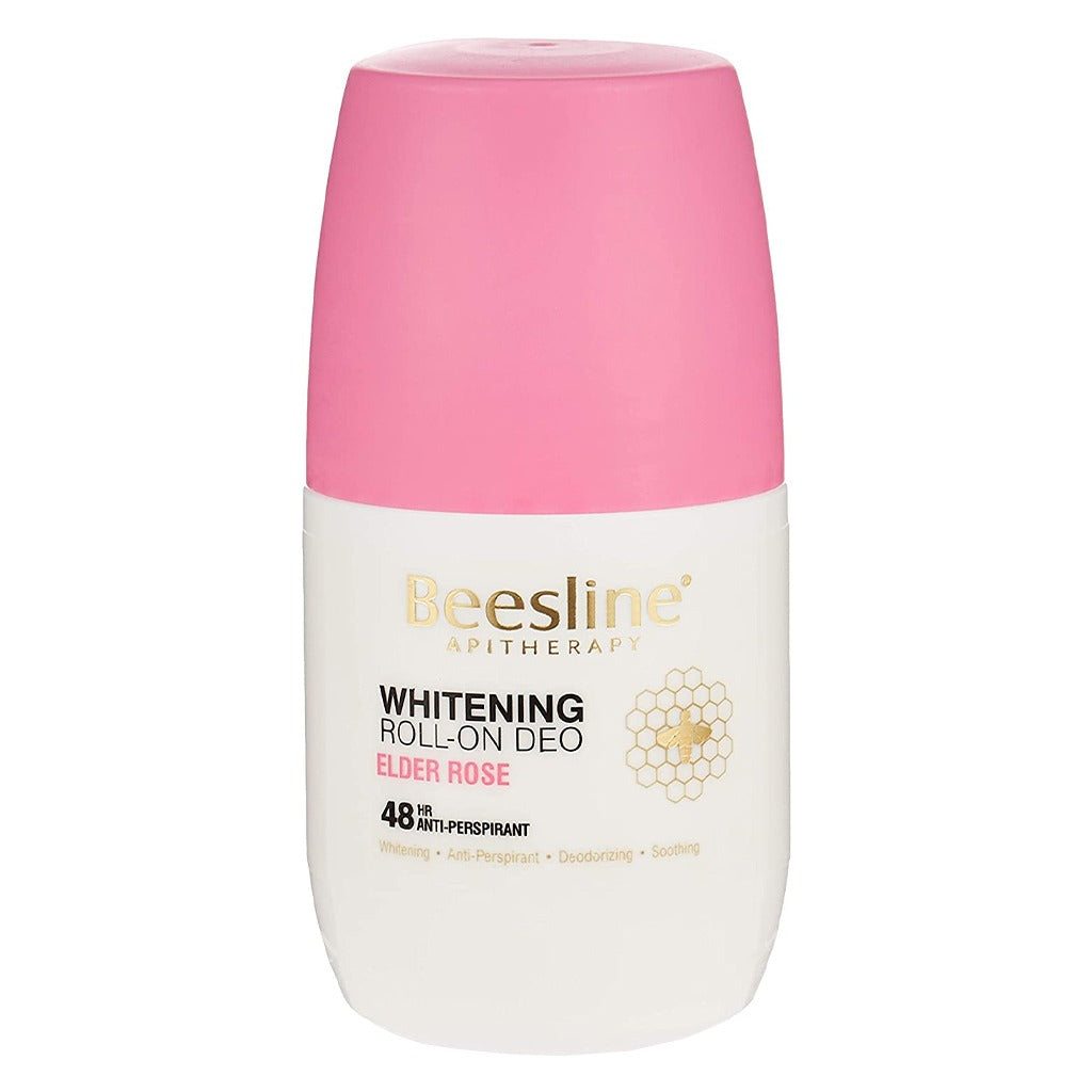 Beesline® Apitherapy Whitening Aluminum-Free Deodorant Roll-On Elder Rose 50mL - Natural & Gentle for Sensitive Skin, Daily Odor Protection, Vegan & Cruelty-Free - Perfect for Gym, Work & Travel