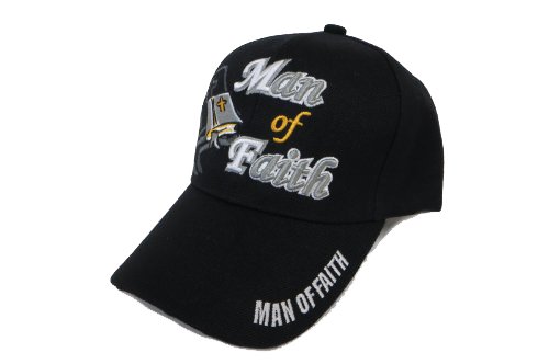 Man Of Faith Black Baseball Cap - Religious Christian Hat for Men - Casual Wear, Outdoor Activities & Church Events