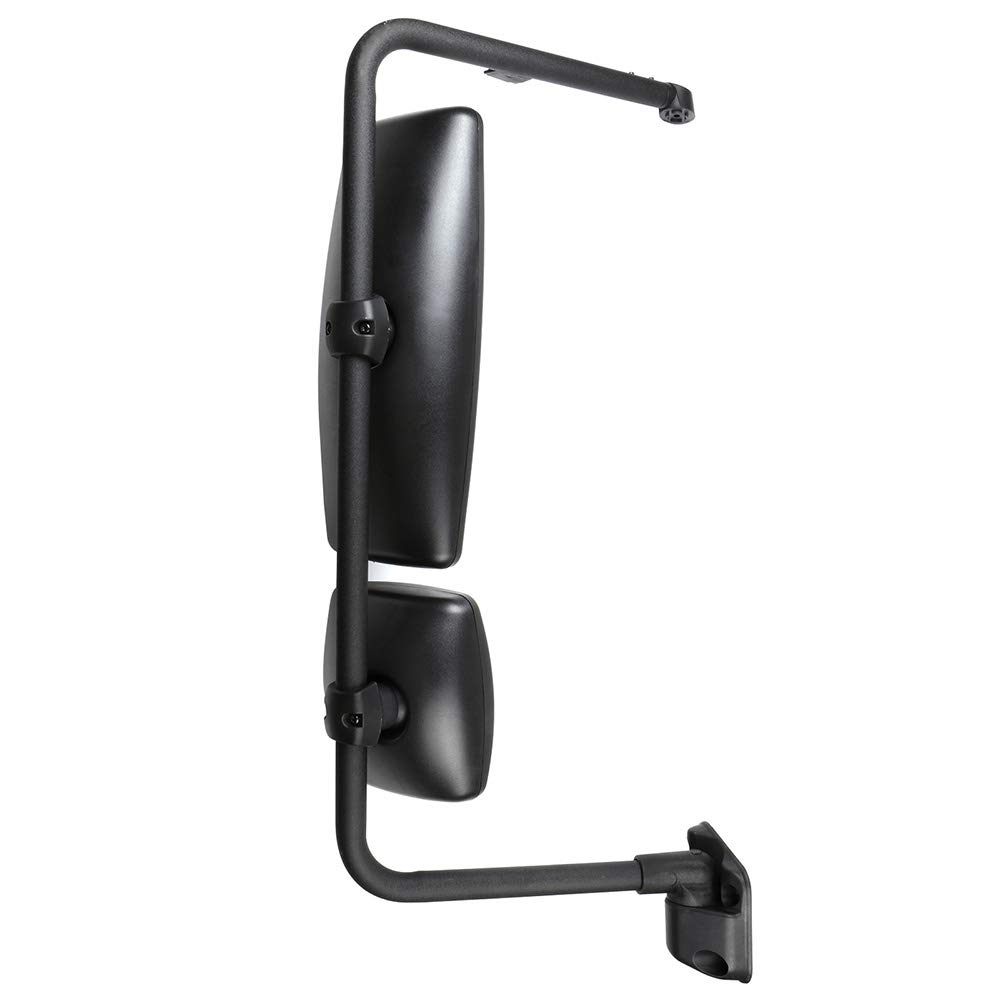 Heavy Duty Towing Mirror for International Durastar 4300 4400 7400 7600 8500 8600 Workstar Transtar Prostar Lonestar - Right Side Black Housing - Perfect for Long Haul Trucking & Towing Applications