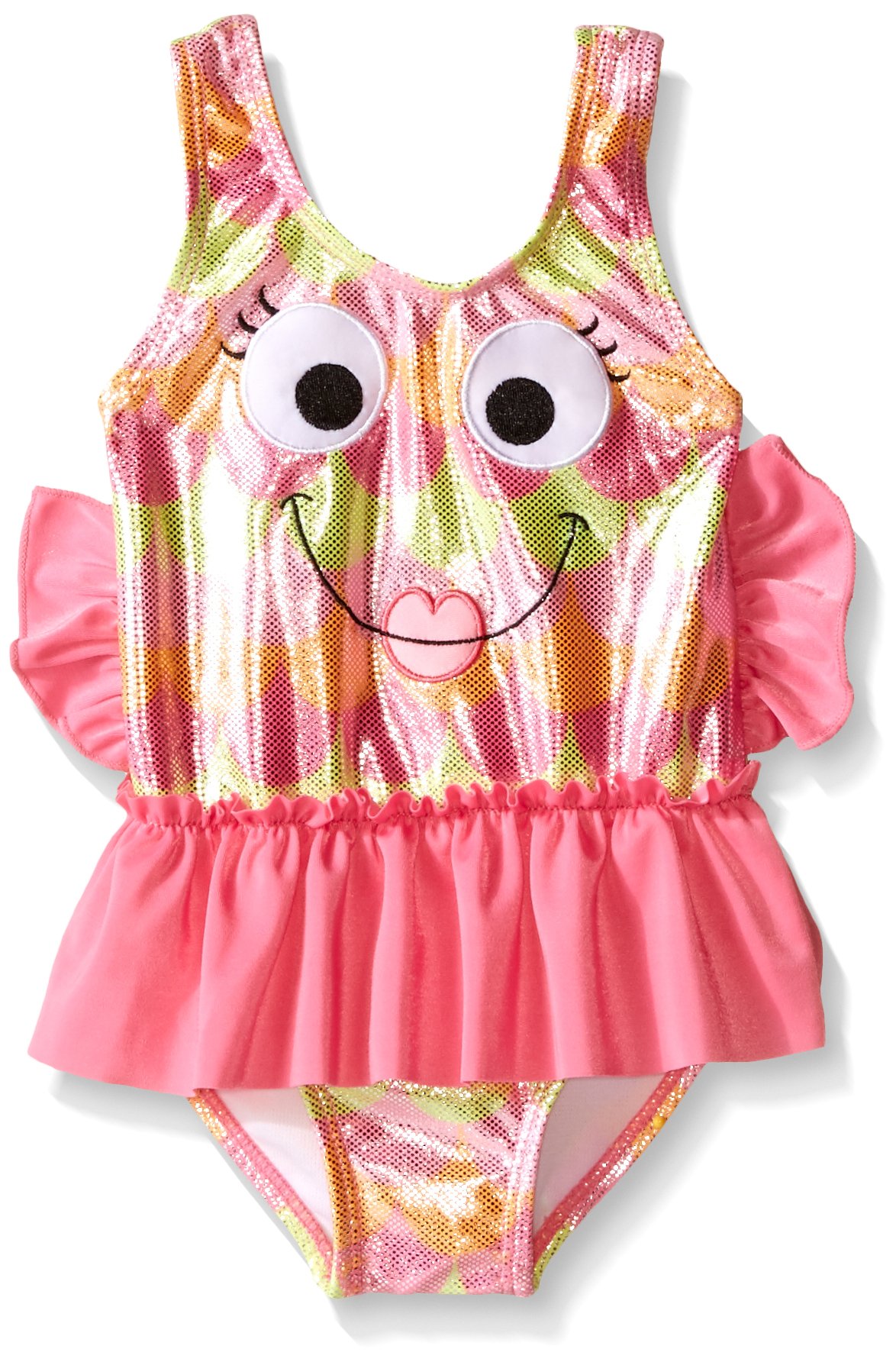 **Pink Fish Print One Piece Swimsuit for Girls - Cute & Comfortable Bathing Suit for Beach, Pool & Summer Vacations**