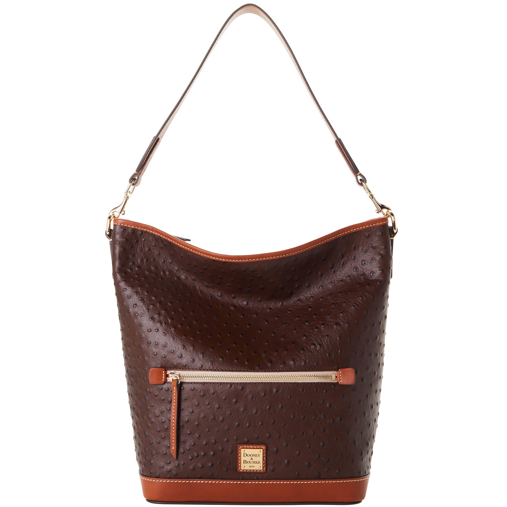 Dooney & Bourke Genuine Leather Ostrich Hobo Shoulder Bag for Women - Fashionable Designer Handbag for Work, Travel & Everyday Use
