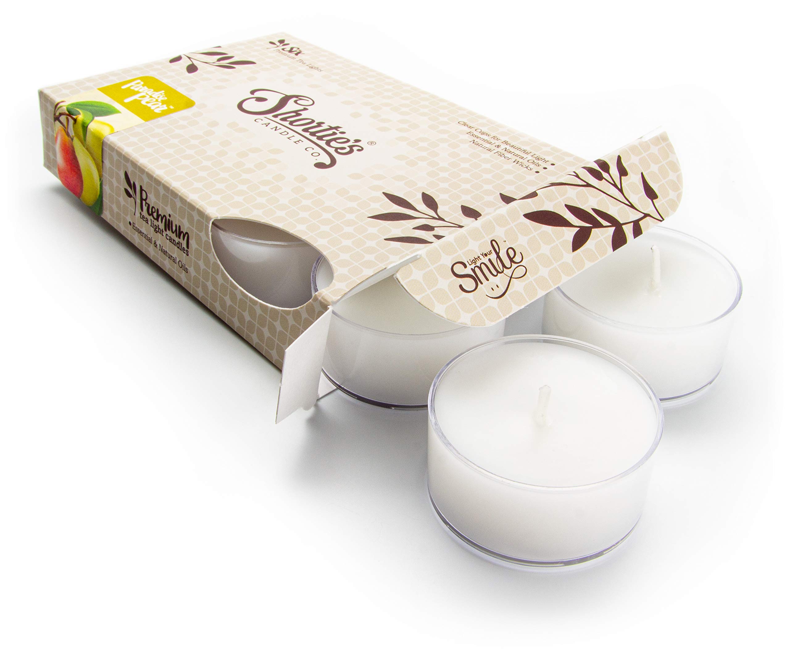 Premium Scented Tealight Candles - 6 Pack White Highly Fragrant Tea Lights - Paradise Pear & Berry Collection - Made in USA - Perfect for Relaxation, Aromatherapy & Home Decor