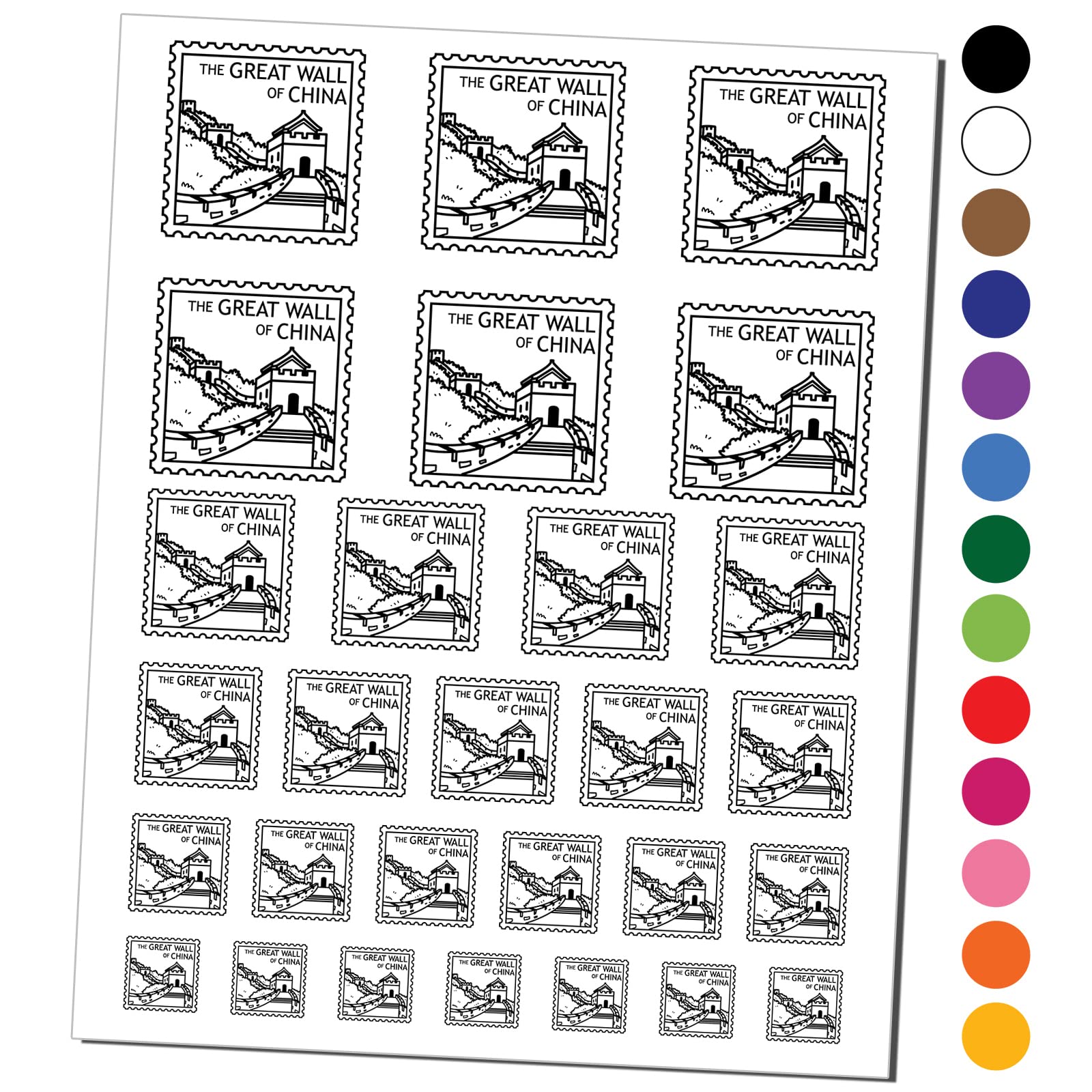 China Great Wall Travel Temporary Tattoo - Waterproof Fake Body Art Set (Black, 1 Sheet) | Perfect for Travel Enthusiasts, Costume Parties & Cultural Events