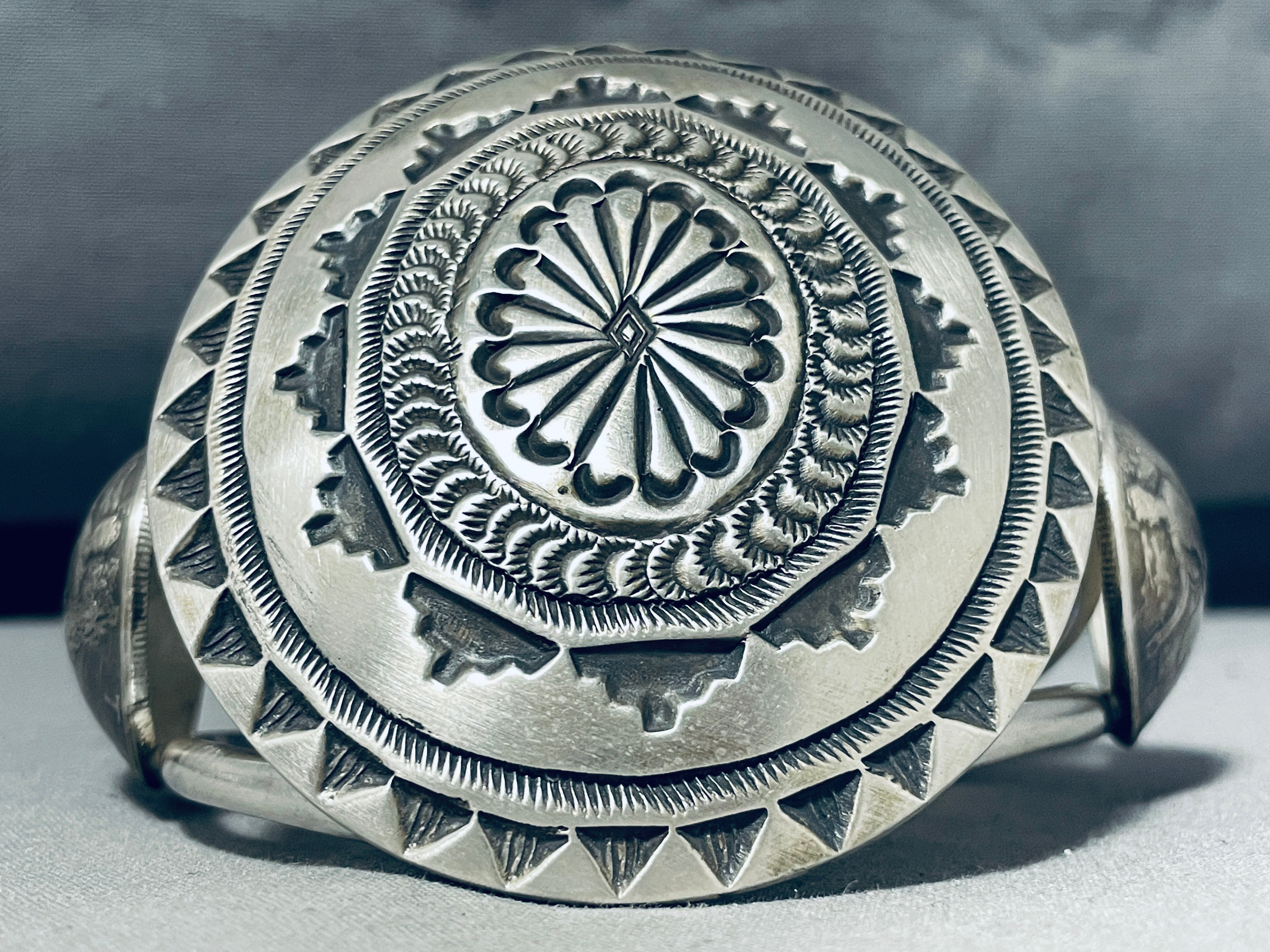 102 Grams Navajo Sterling Silver Concho & Coin Bracelet - Authentic Native American Jewelry for Women, Handmade Southwest Style Bangle for Boho Fashion & Special Occasions