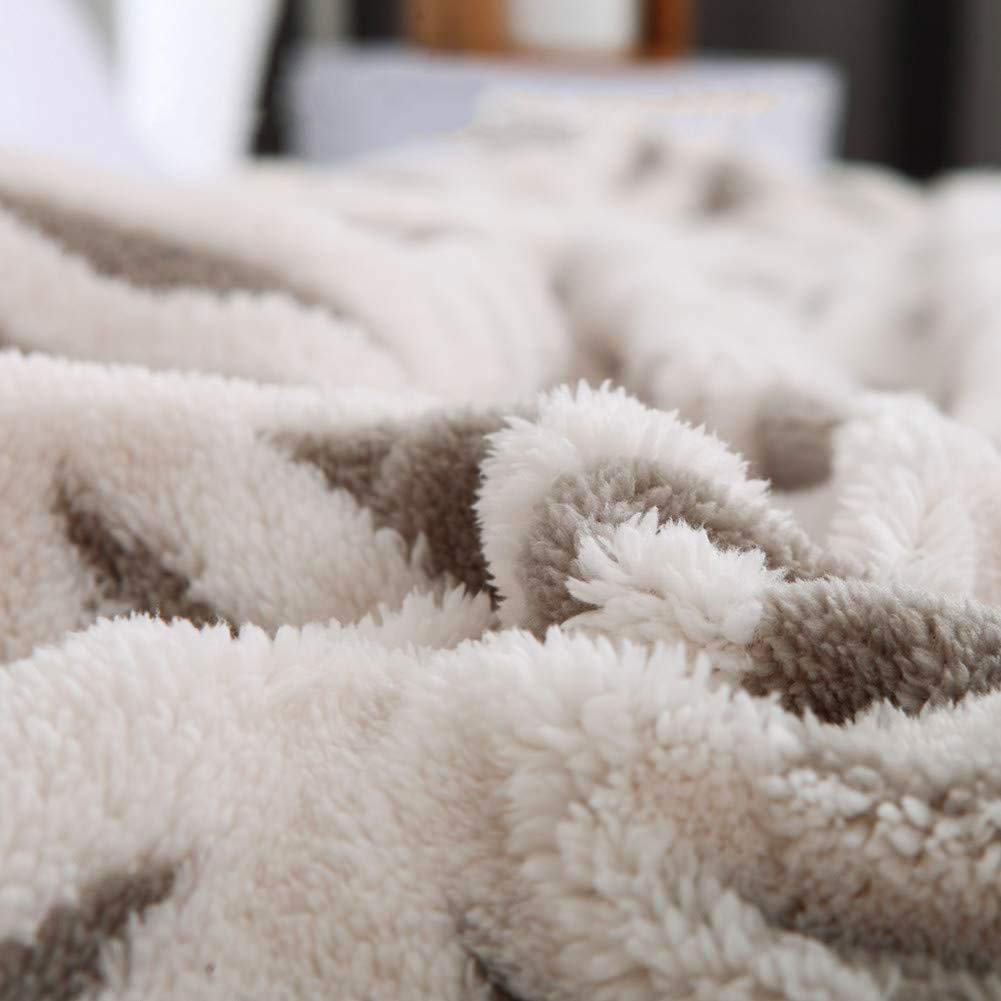 LOMAO Sherpa Fleece Blanket 71x80 Inches - Ultra Soft & Fuzzy Dual Sided Throw Blanket for Couch, Sofa, Bed - Warm Cozy Grey Blanket for Winter, Home Decor, Gifts & Travel Use