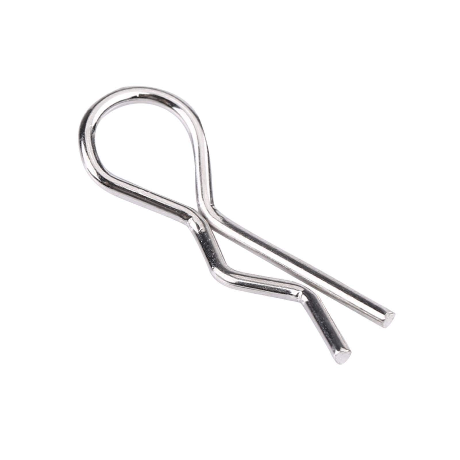 50PCS Stainless Steel RC Body Clips Pins - 1/10 1/12 1/16 Scale Metal RC Car Body Fasteners for RC Cars, Trucks & Crawlers - Durable Replacement Parts for Off-Road Racing & RC Hobby Enthusiasts