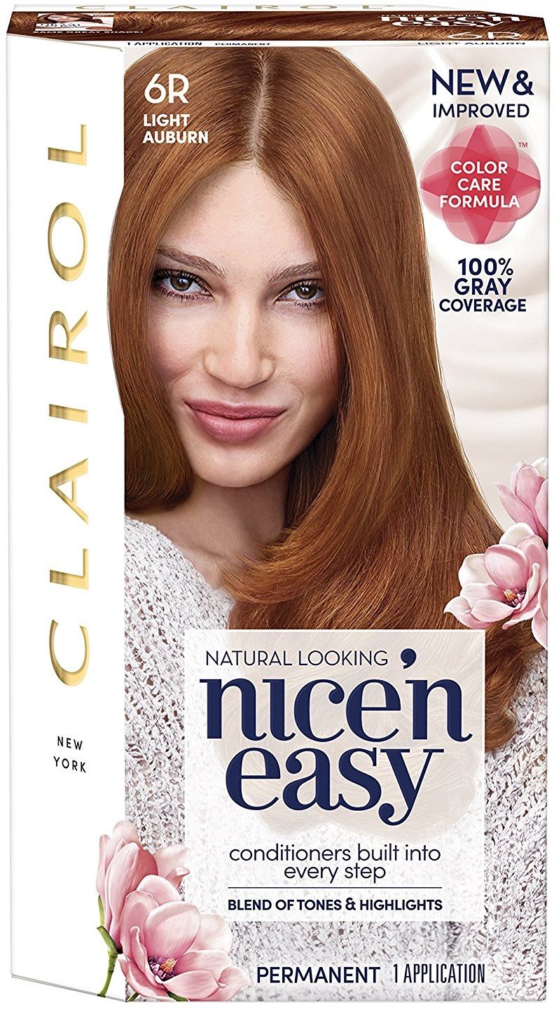 Clairol Nice 'n Easy Permanent Hair Color Kit - 6R/110 Natural Light Auburn (Pack of 5) | Long-Lasting At-Home Hair Dye for Vibrant Auburn Shades | Perfect for DIY Hair Coloring & Touch-Ups at Home