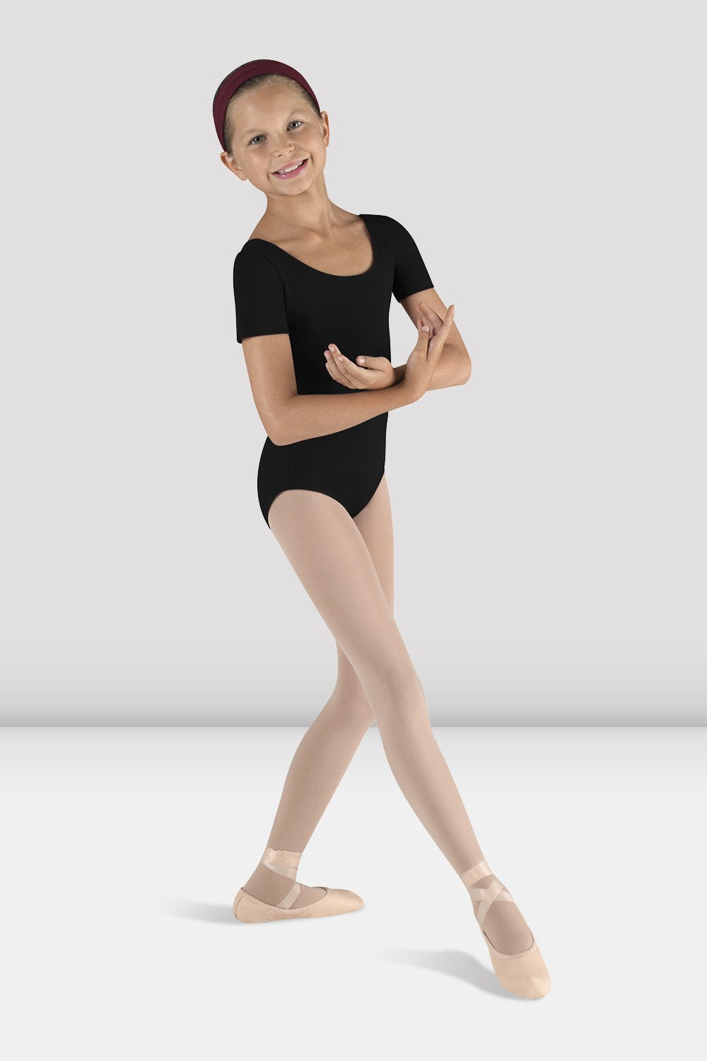 Girls Short Sleeve Round Neck Leotard - Ballet Dance Gymnastics Practice Wear for Toddlers & Kids - Stretchy Comfortable Performance Outfit for Class, Recital & Competition
