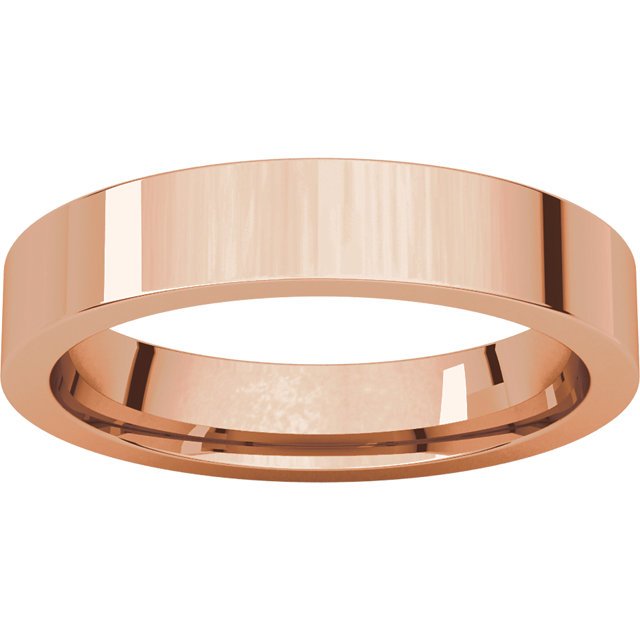 14K Gold 4mm Flat Comfort Fit Wedding Band for Men - Perfect for Engagement, Anniversary & Everyday Wear