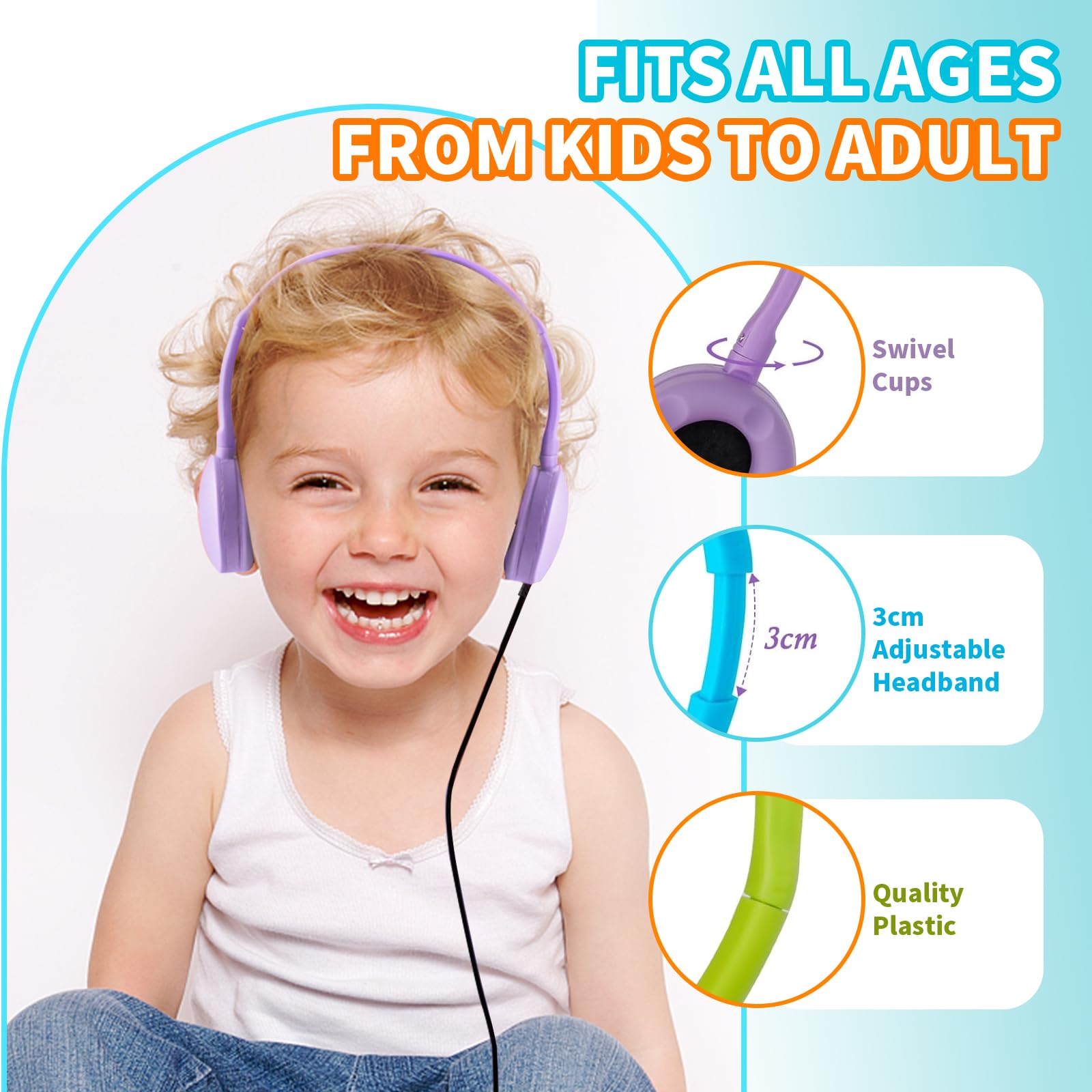 20 Pack Bulk Headphones - Durable Multi-Color Classroom Earphones for Students, Teens, Children & Adults | Wholesale School Supplies for Online Learning, Computer Labs & Study Sessions
