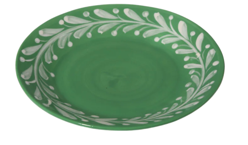 Anna Reverse Green Dessert Plate - Elegant Ceramic Appetizer Dish for Cakes, Pastries & Hors d'Oeuvres - Perfect for Dinner Parties, Tea Time & Special Occasions