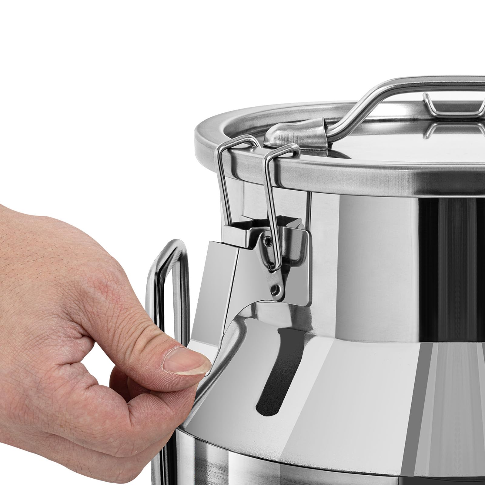 30L/7.9 Gallon Stainless Steel Milk Can with Airtight Lid - Heavy Duty Food Grade Milk Bucket, Wine Pail, Storage Container for Dairy, Brewing & Fermentation - Ideal for Farm, Dairy, Winery & Home Use