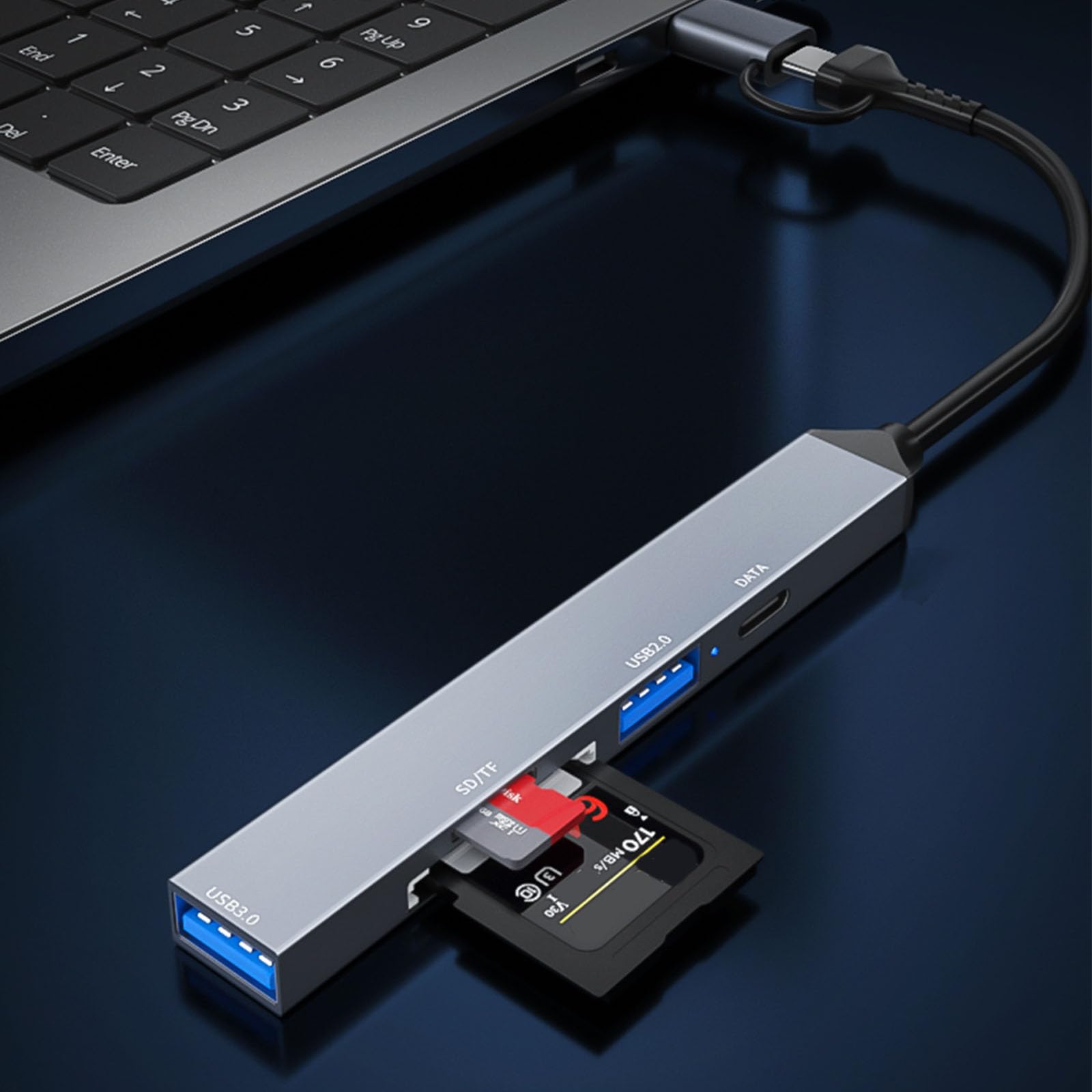 Multi-Port USB C Hub with USB 3.0 and HDMI - 6-in-1 Adapter for Laptop & Desktop - Perfect for Office, School, and Home Workspaces - Connect Monitors, Drives & More