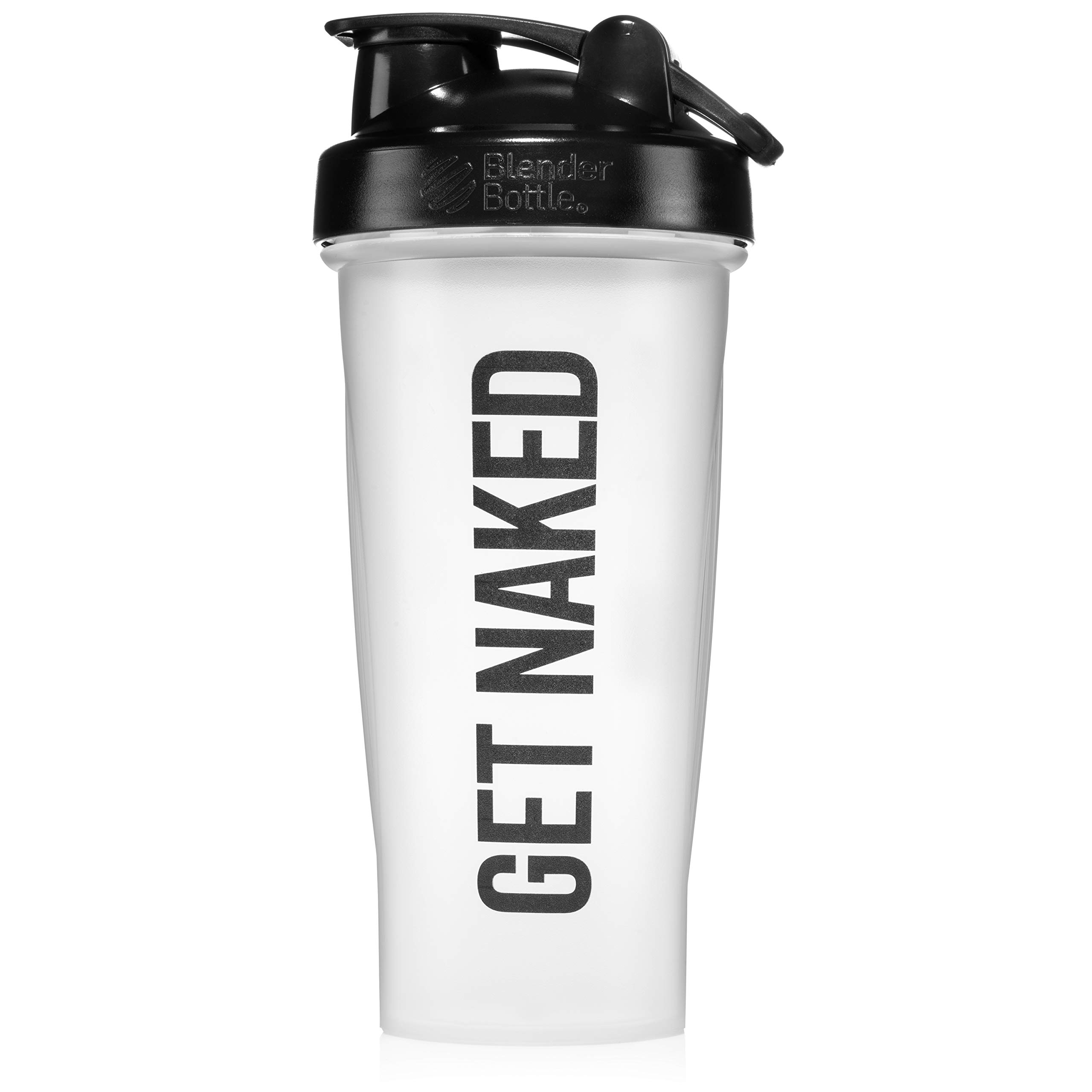 Naked Get 28Oz Shaker Bottle with Blender Ball - Clear Protein Mixer for Gym, Workout & Travel - Perfect for Protein Shakes, Smoothies & Meal Replacement Drinks