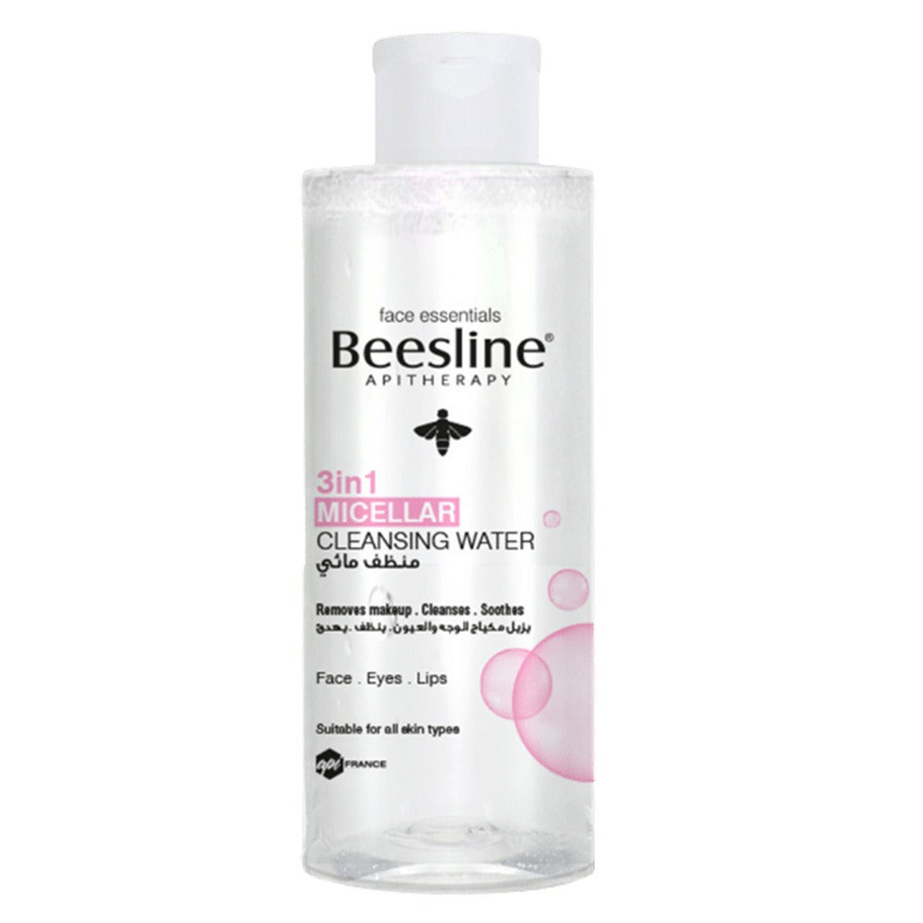 Beesline 3-in-1 Fragrance-Free Micellar Cleansing Water for Face, Eyes & Lips | Gentle Makeup Remover & Skin Cleanser | 100ml | Perfect for Sensitive Skin & Daily Skincare Routine