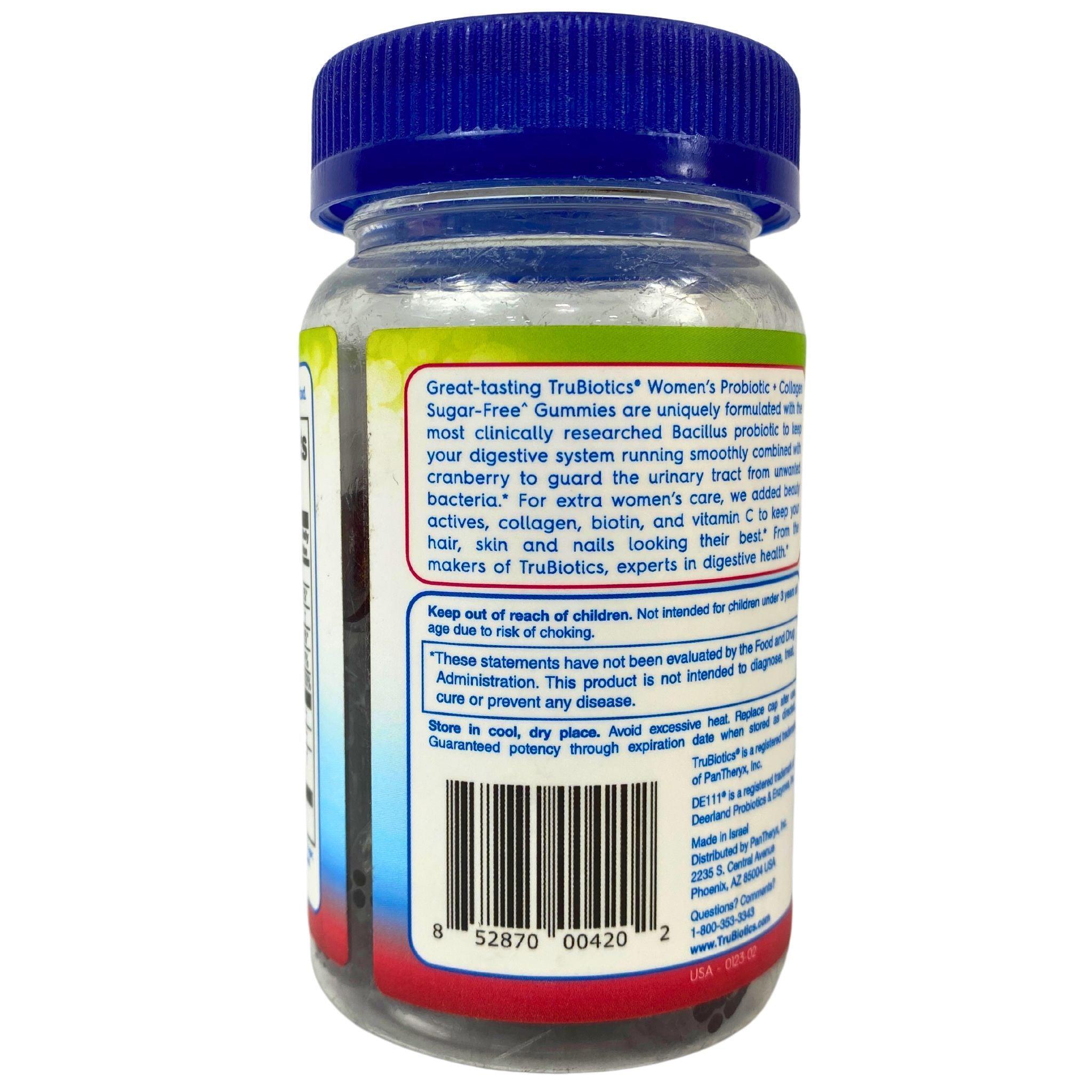 TruBiotics Women's Probiotic with Collagen Supplement - Supports Digestive, Urinary & Hair Skin Nails Health - Cranberry Raspberry Flavor - 44 Count - Perfect for Daily Wellness & Beauty Routine