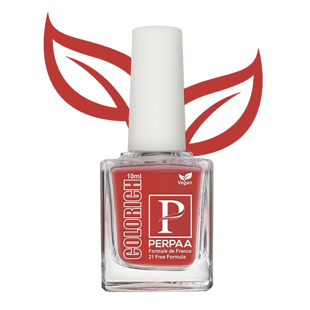 PERPAA® Vegan HD Color Gel Nail Polish Set - 3 Colors (Shimmer Peach, Bold Red, Coco Brown) | Long Lasting, Non-Toxic, Cruelty Free | Perfect for Manicures, Pedicures, Nail Art & Salon Use