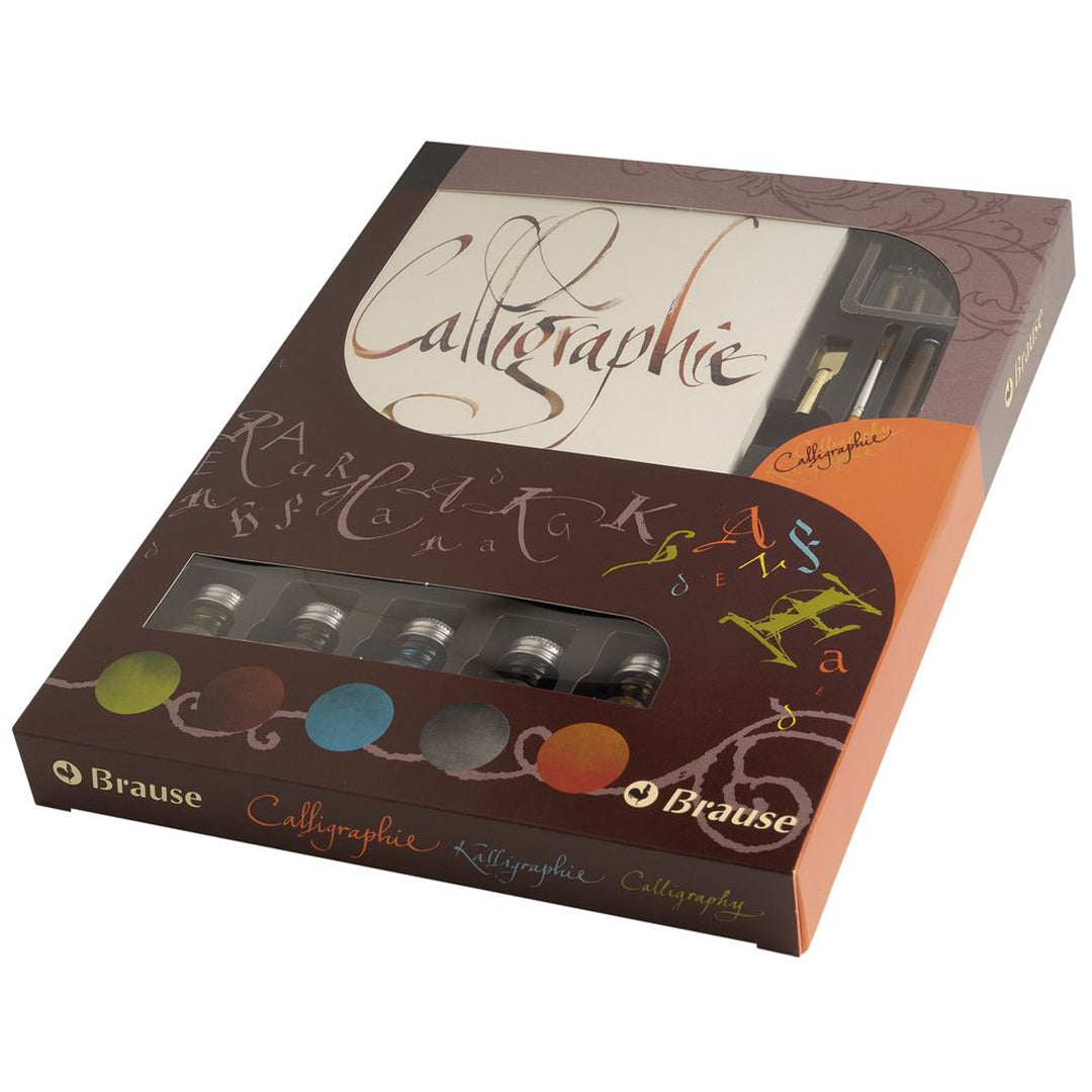 Brause Calligraphy Gift Box Set - Premium Calligraphy Pen & Ink Set for Beginners & Professionals - Perfect for Wedding Invitations, Hand Lettering & Art Projects