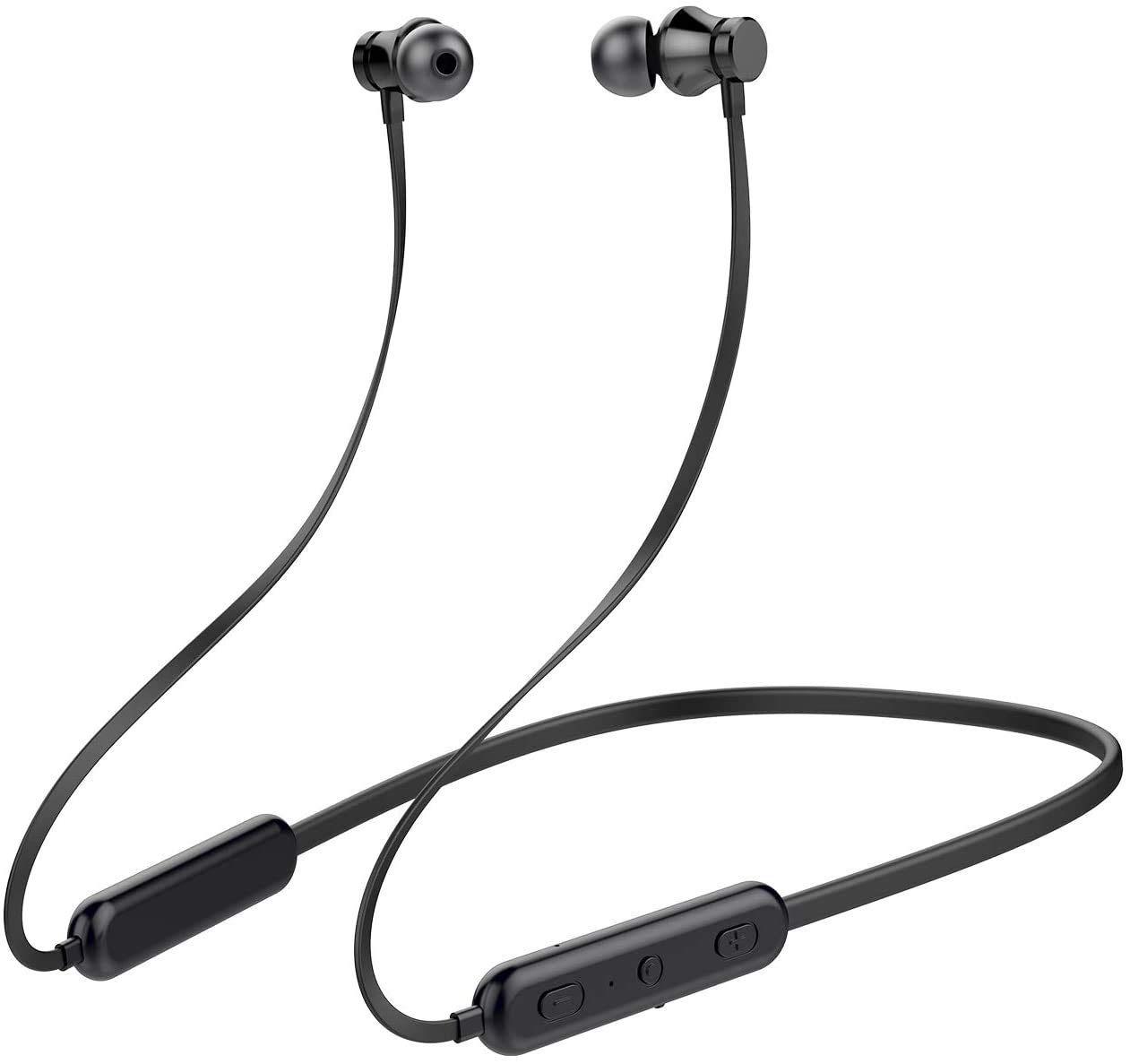 Wireless Bluetooth Headphones with 20Hrs Playtime, V5.0 Neckband Sport Earbuds, Noise Cancelling Mic for Gym Running - Compatible with iPhone Samsung Android - Perfect for Workouts, Commuting & Travel