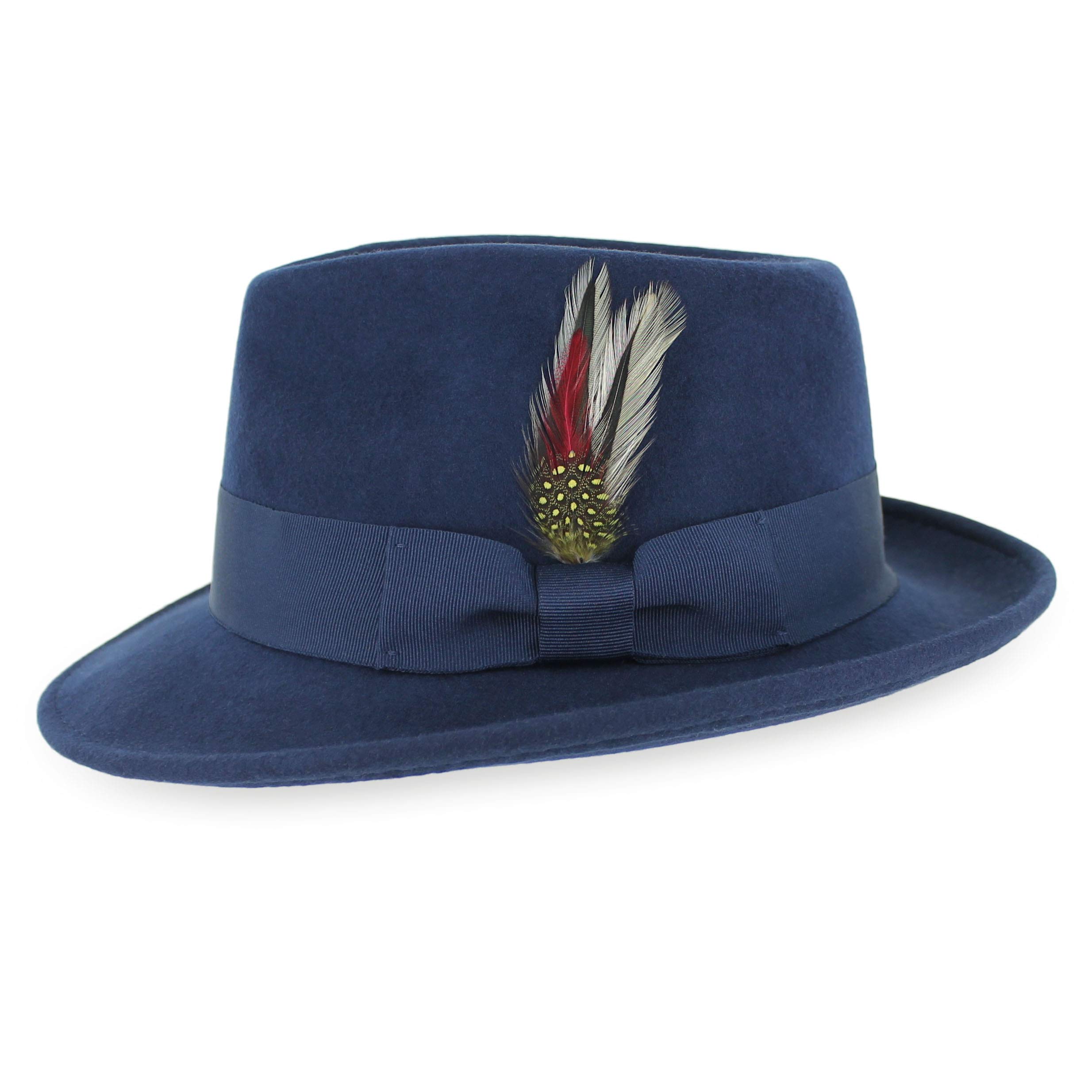 Wool Crushable Fedora Hat for Men - Black, Grey, Navy, Brown - Perfect for Outdoor & Casual Wear
