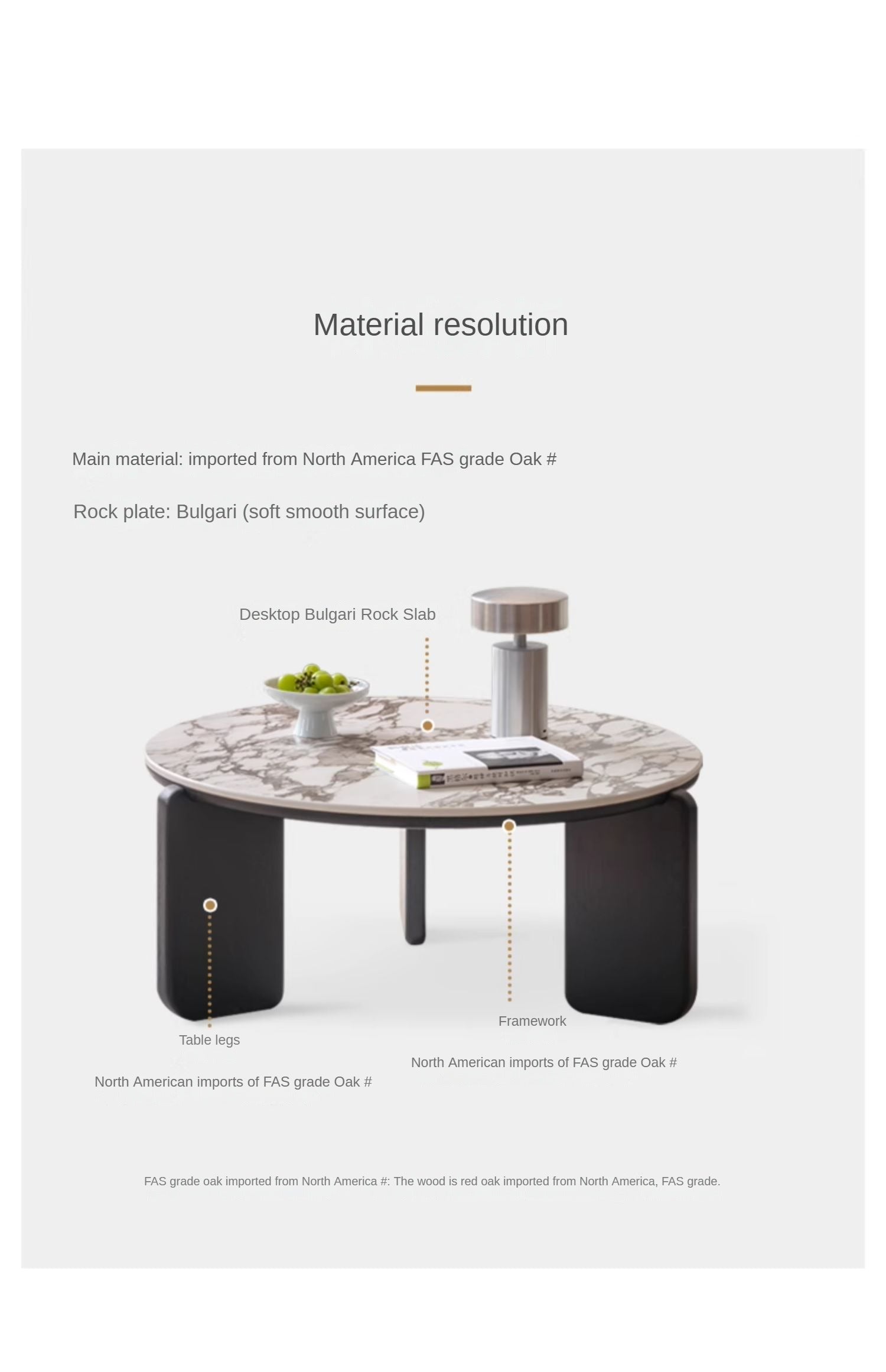 Italian Light Luxury Oak Solid Wood Coffee Table - Modern Living Room Centerpiece for Home Decor & Relaxation