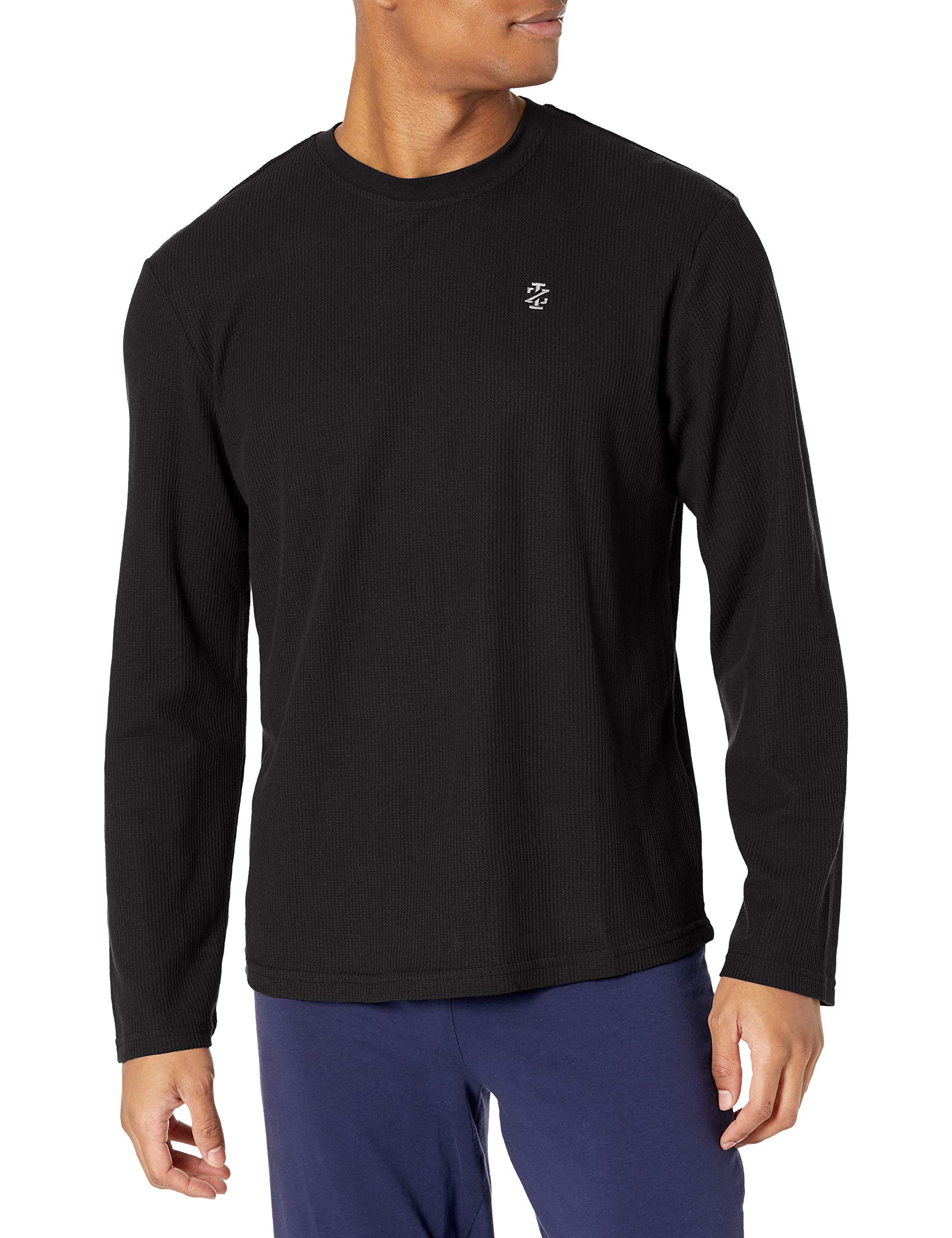 IZOD Men's Waffle Crew Neck Long Sleeve Thermal Shirt - Soft Cotton Blend for Warmth & Comfort - Perfect for Winter Layering, Outdoor Activities & Casual Wear