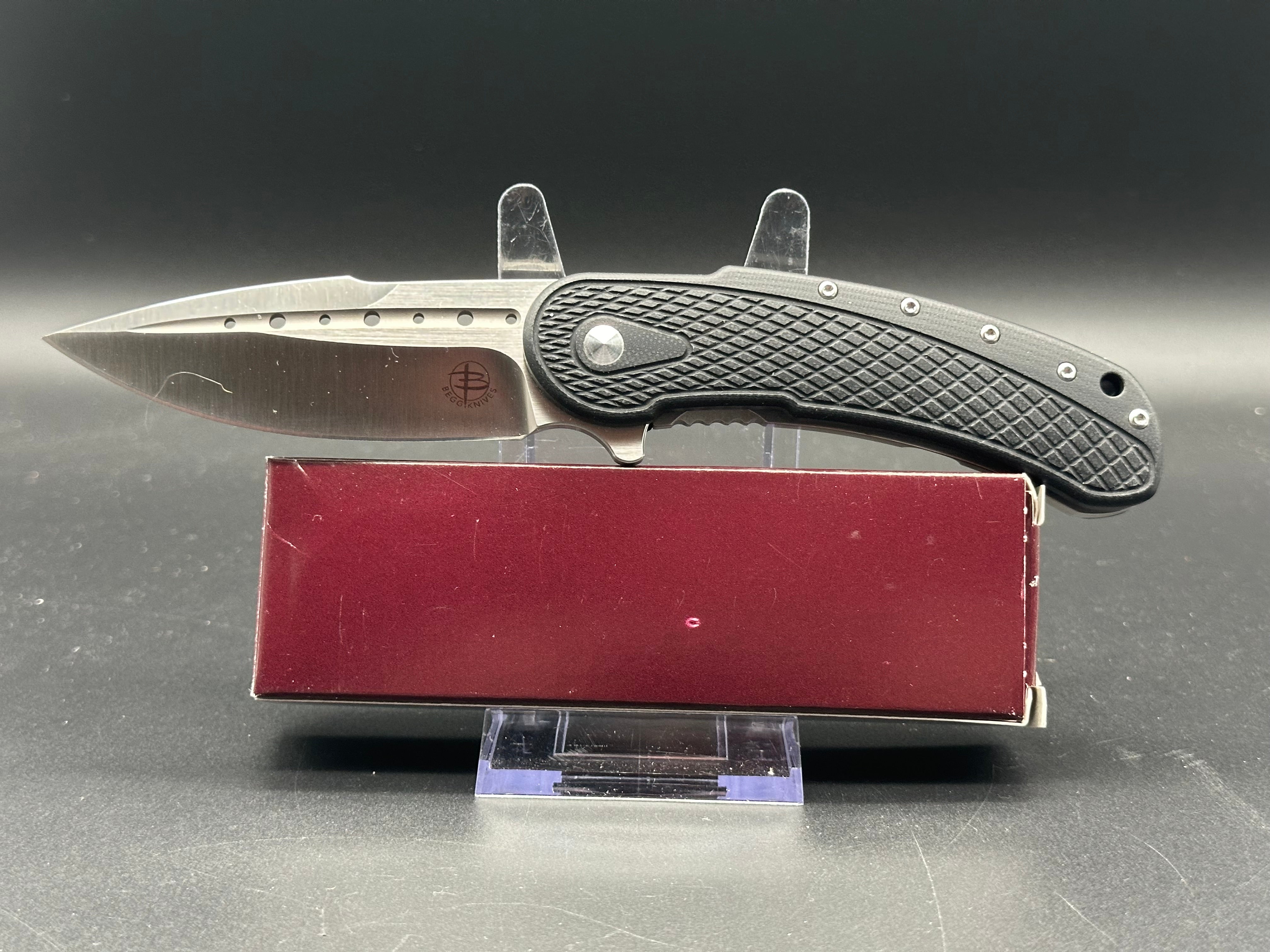 Begg Knives Bodega Frame Lock Folding Knife - Black G10 Handle, 3.5