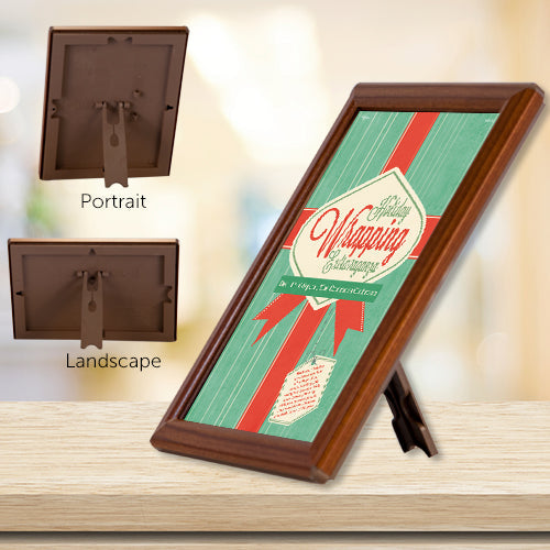 8x10 Table Top Sign Frame with Wood Snap Frame Finish - Perfect for Restaurants, Retail Stores, and Promotional Displays
