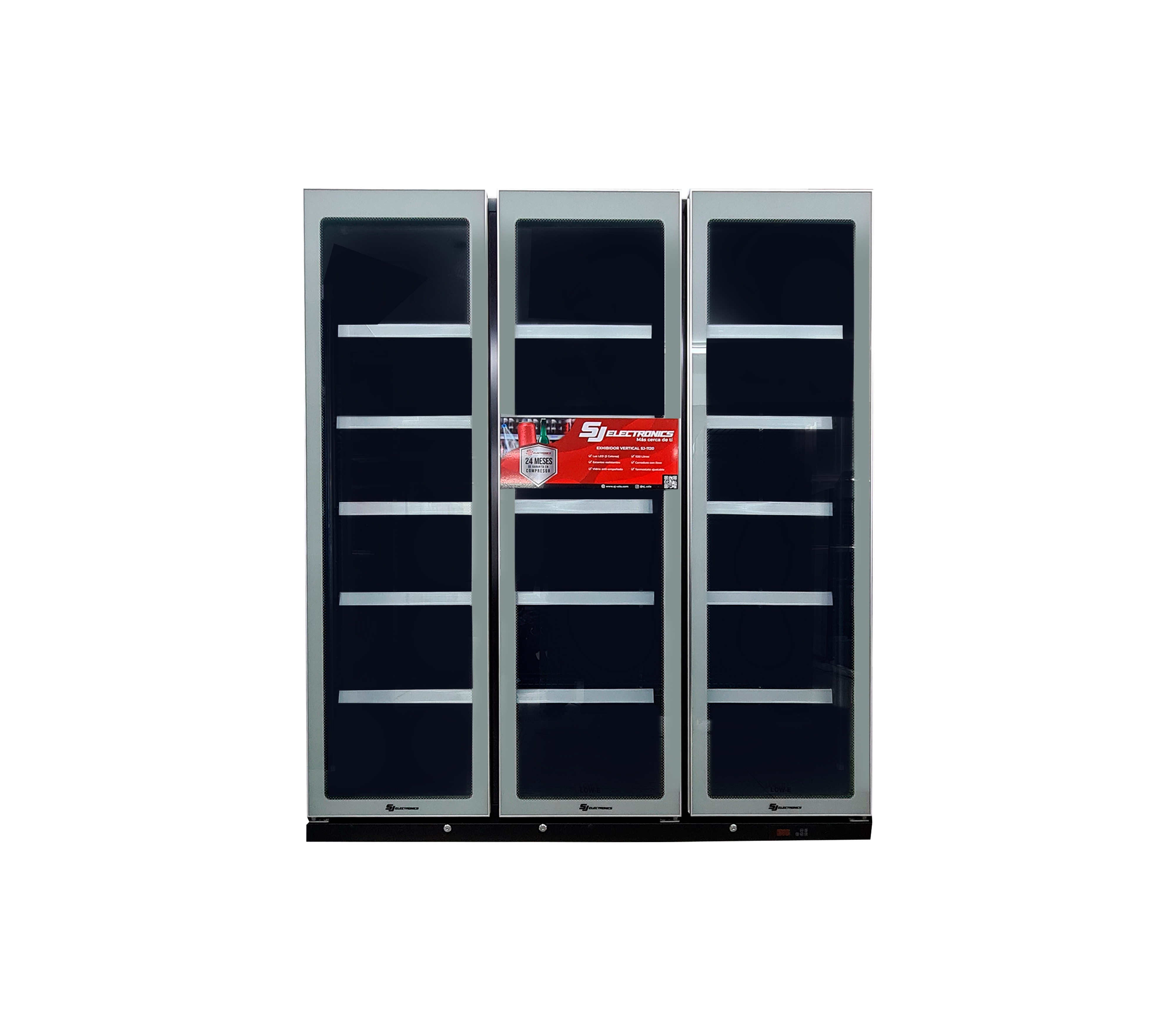 1120L Vertical Display Freezer with 3 Doors - SJ 1120 Commercial Refrigerator by SJ Electronics | Perfect for Supermarkets, Convenience Stores & Restaurant Storage