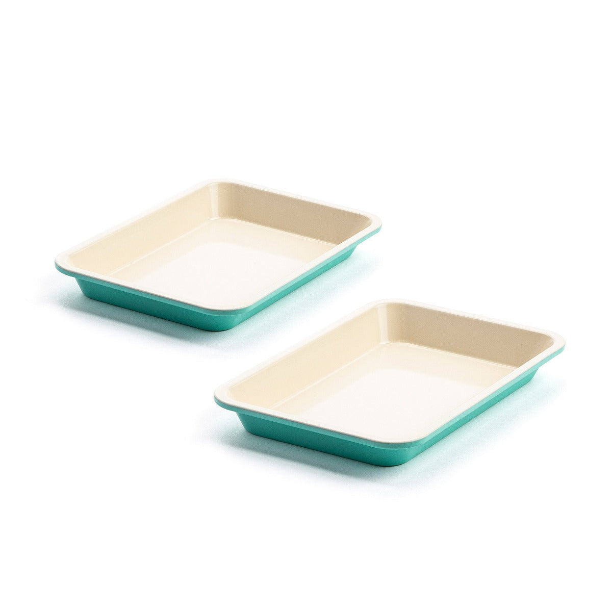 GreenLife Ceramic Nonstick 9 x 7 Cookie Sheet Set - 2-Piece Baking Pan Set for Cookies, Pizzas & Roasting - Eco-Friendly & PFOA-Free - Perfect for Home Baking, Parties & Holiday Cooking