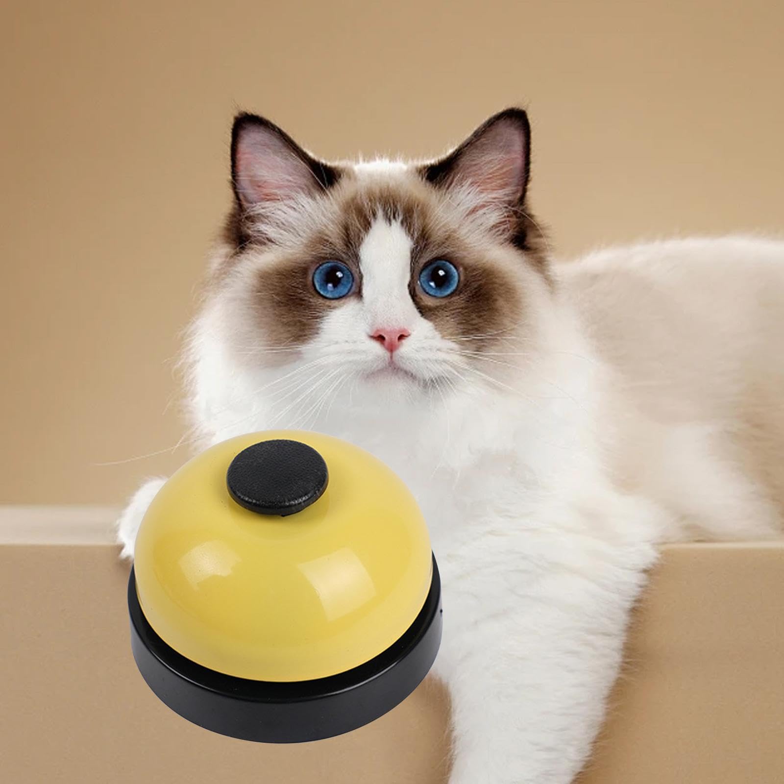 Vintage Style Service Bell - Classic Yellow & Black Desk Bell for Home, Office, Restaurant, and Hotel Use - Perfect for Reception, Customer Service, and Countertop Notifications