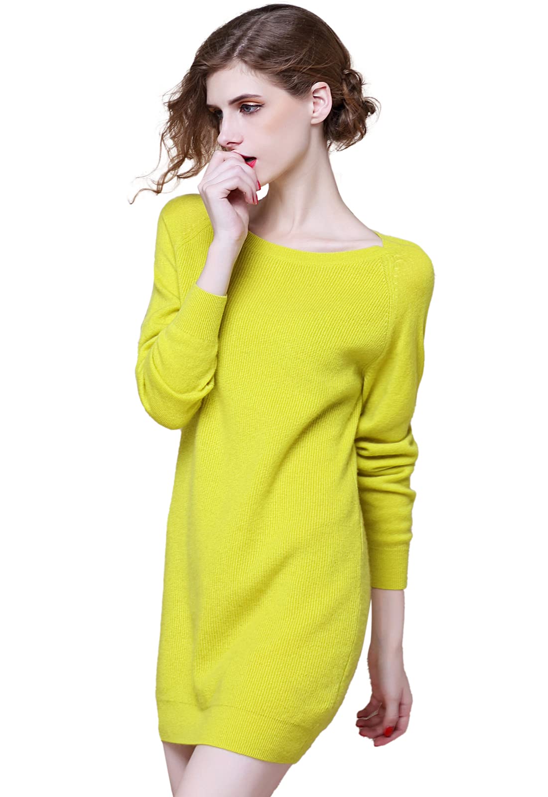 ZHILI 100% Cashmere Bodycon Sweater Dress for Women - Ultra Soft & Warm Winter Knit Dress - Perfect for Office, Date Night & Holiday Parties