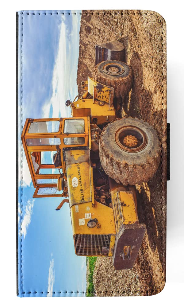 Cool Farmers Yellow Tractor Flip Wallet Phone Case for Apple iPhone X/Xs - Durable Protective Cover with Card Slots | Perfect for Farming Enthusiasts & Outdoor Activities