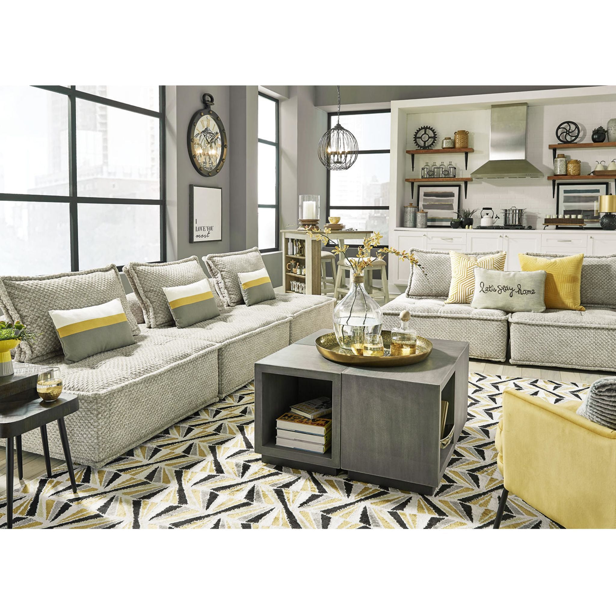 3-Piece Modular Sectional Sofa Set - Modern L-Shaped Couch for Living Room, Home Theater & Office - Soft Fabric Upholstery, Easy Assembly, Space-Saving Design