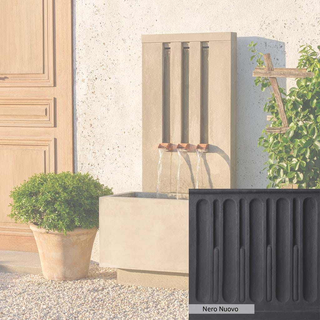 Campania International Mondrian Tall Outdoor Garden Fountain - Modern Water Feature for Patio, Yard, and Landscape Decor