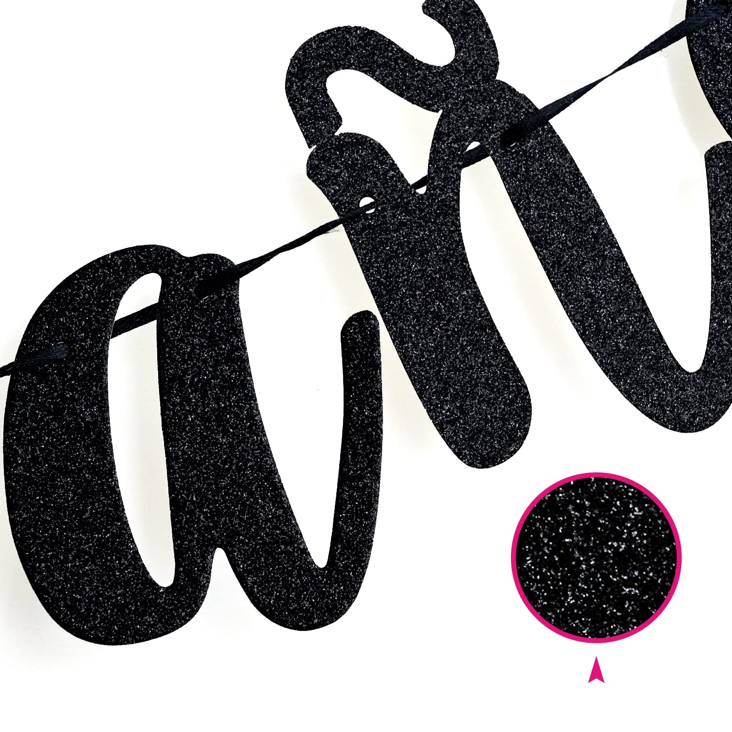 Black Glitter Happy Birthday Dad Banner - Fiesta Theme Party Decorations for Father's Day & Dad Birthday Celebrations - Perfect for Home, Office & Surprise Party Decor