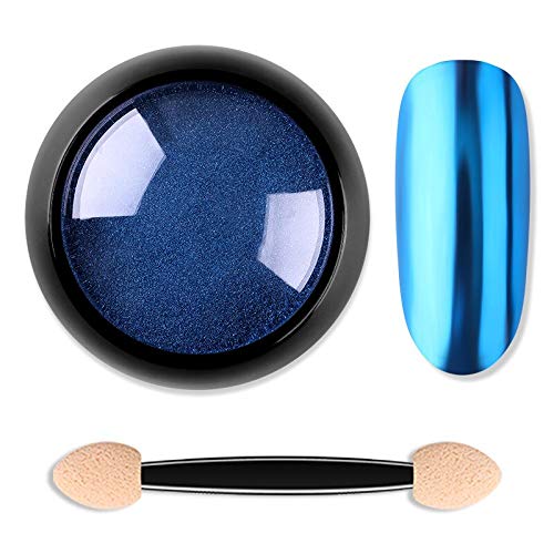 Metallic Nail Glitter Powder - Gold & Silver Chrome Dust for UV Gel Polish | Mirror Effect Nail Art Supplies | Light Blue Shimmer for Manicures & Nail Designs | Perfect for Salons, DIY Nail Art & Special Occasions