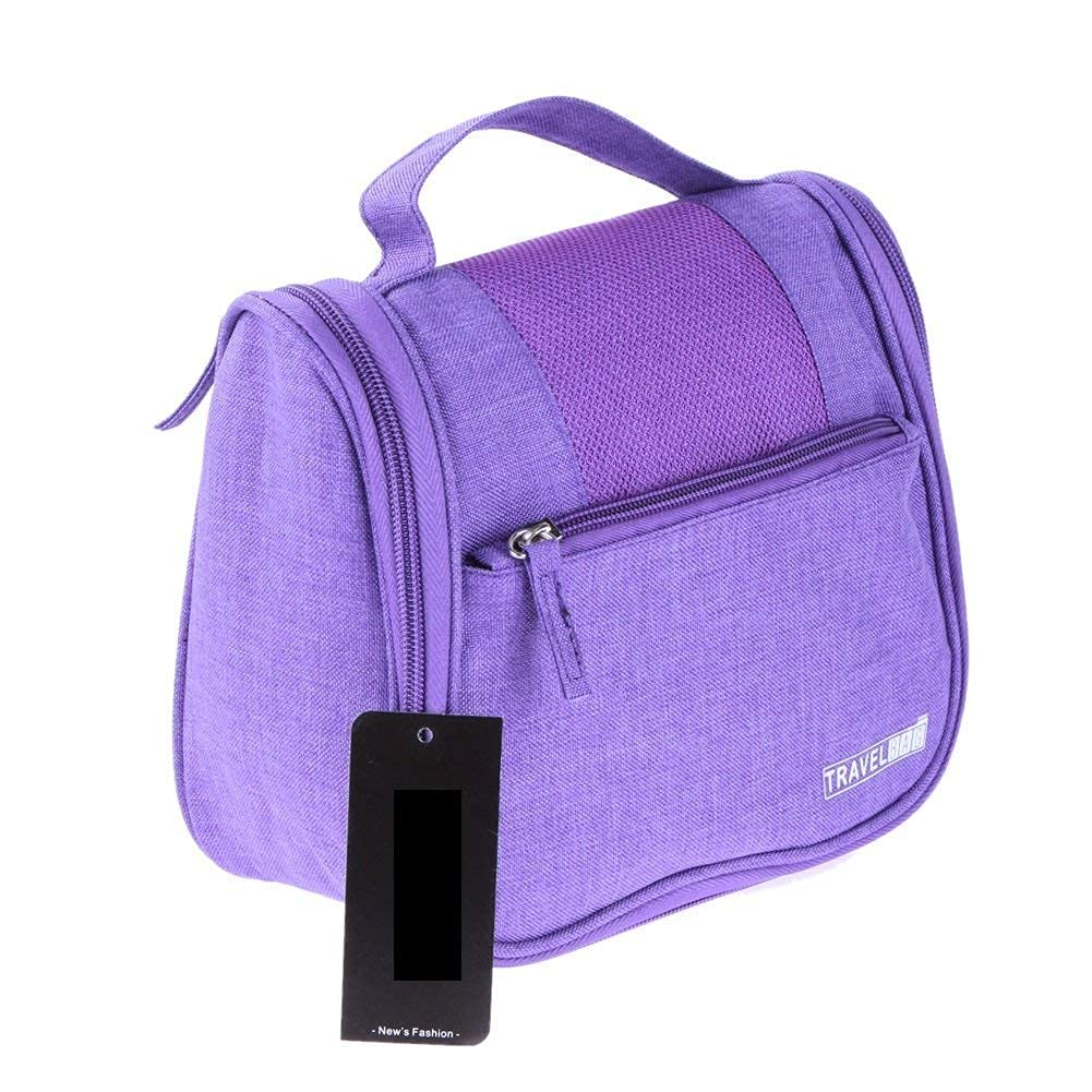 NIDY® Hanging Travel Toiletry Bag for Men & Women - Waterproof Cosmetic Organizer with Leak-Proof Design | Perfect for Makeup, Bathroom & Shower Essentials | Ideal for Travel, Gym & Camping Trips (Purple)
