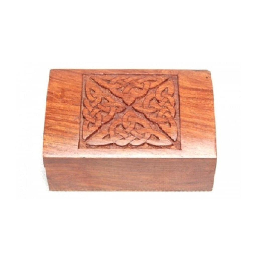 Handmade Celtic Carved Wooden Jewelry Box - Traditional Irish Knot Design for Home Decor & Gift Giving | Perfect for Storing Rings, Necklaces & Keepsakes