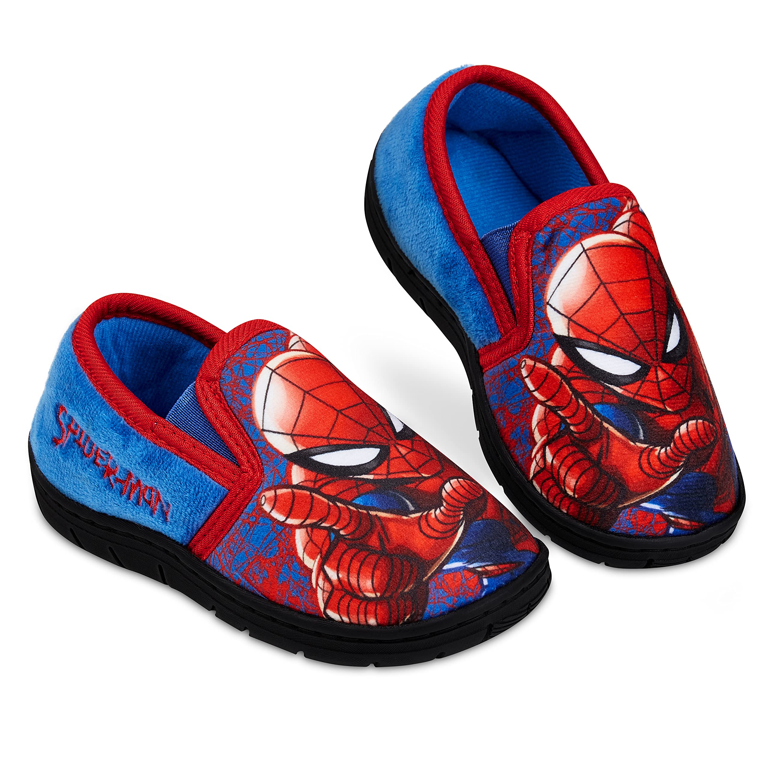 Marvel Spiderman Boys Slippers - Soft Avengers Superhero House Shoes for Kids, Non-Slip Indoor Slippers for Boys & Girls - Perfect for Bedtime, Playtime & Lounge Wear