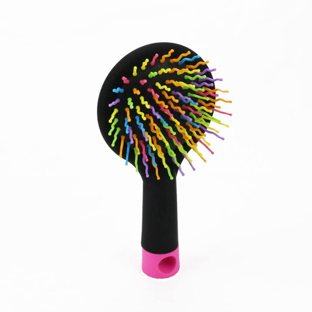 RENSLAT Curved Pin Magic Hairbrush for Women - Detangling, Salon Styling & Scalp Massage - Travel-Friendly Hair Brush (Black, One Size) - Perfect for Home, Salon & On-The-Go Hair Care