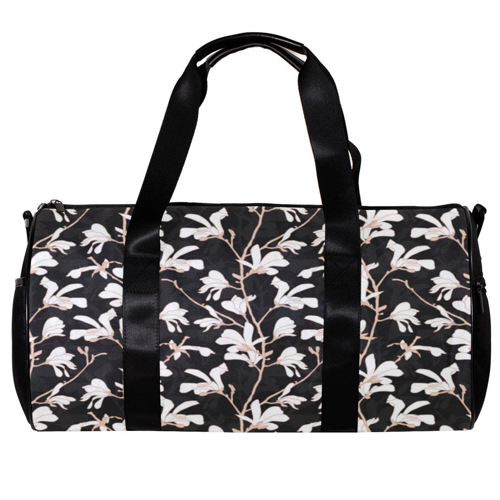 Floral Print Foldable Travel Duffle Bag for Women & Men - Lightweight Sports Gym Bag for Workout, Yoga, Weekend Getaways & Travel